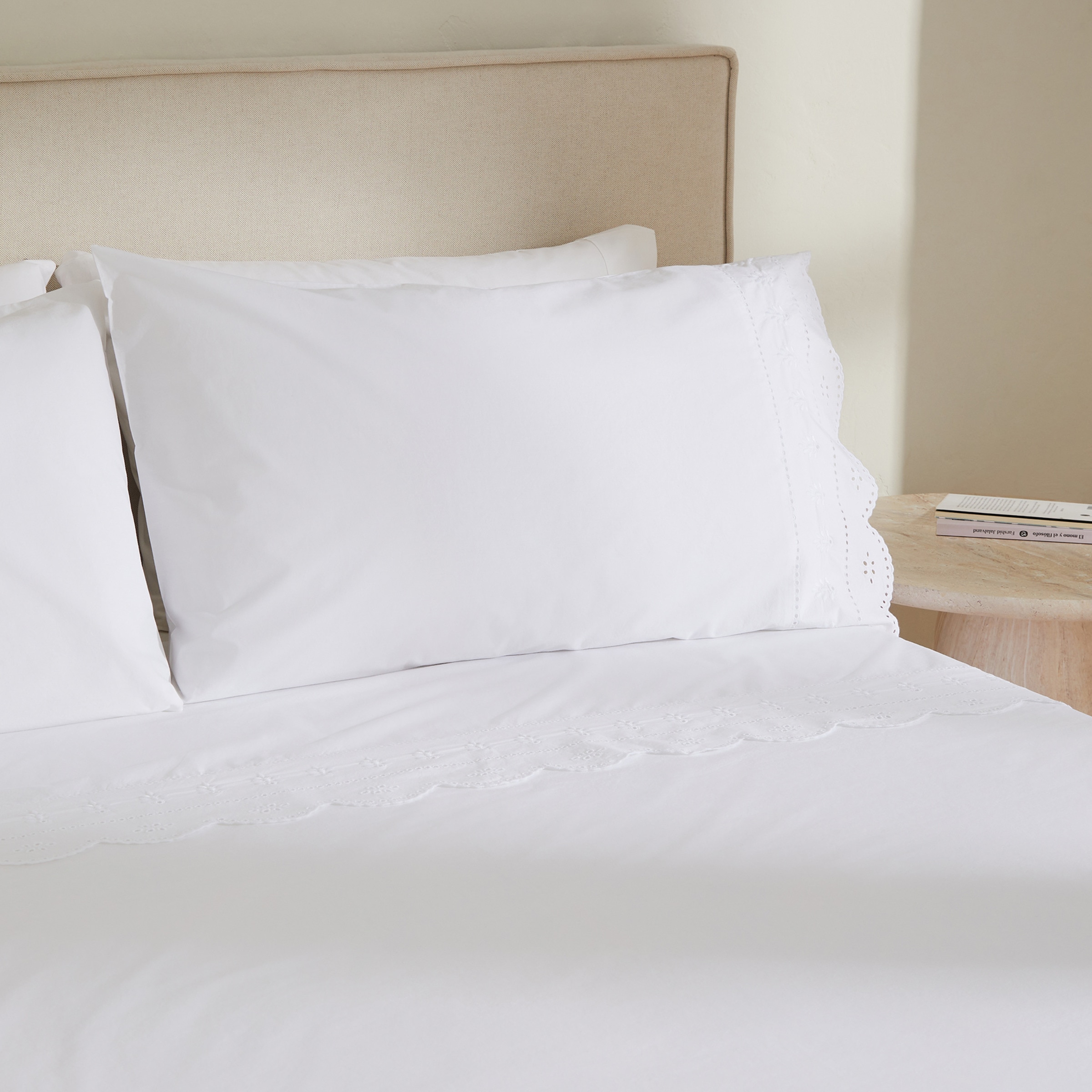 Conjunto de Lençóis de Algodão Nina Branco-1