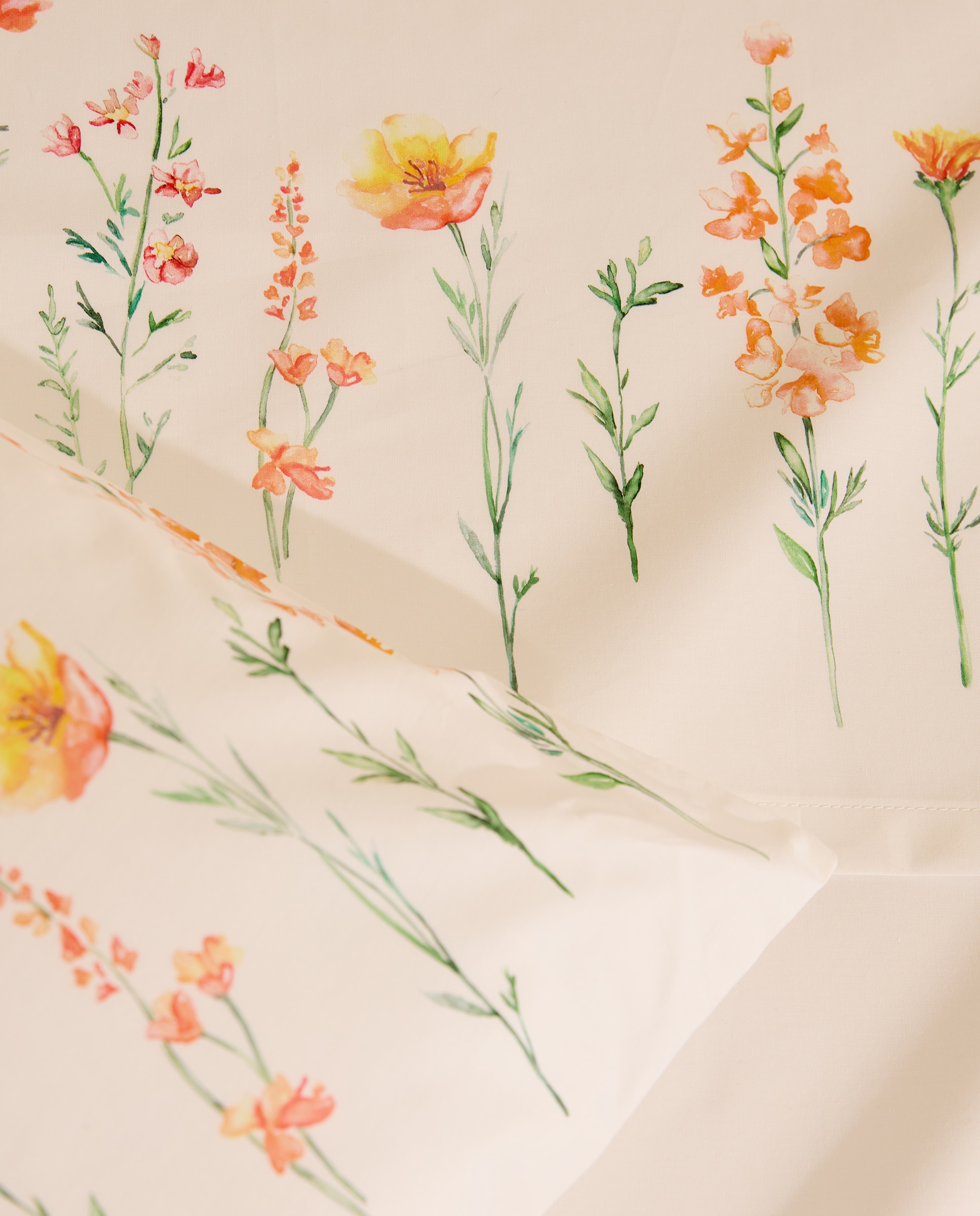 Jogo de lençóis de algodão Fleur Multicolor-3