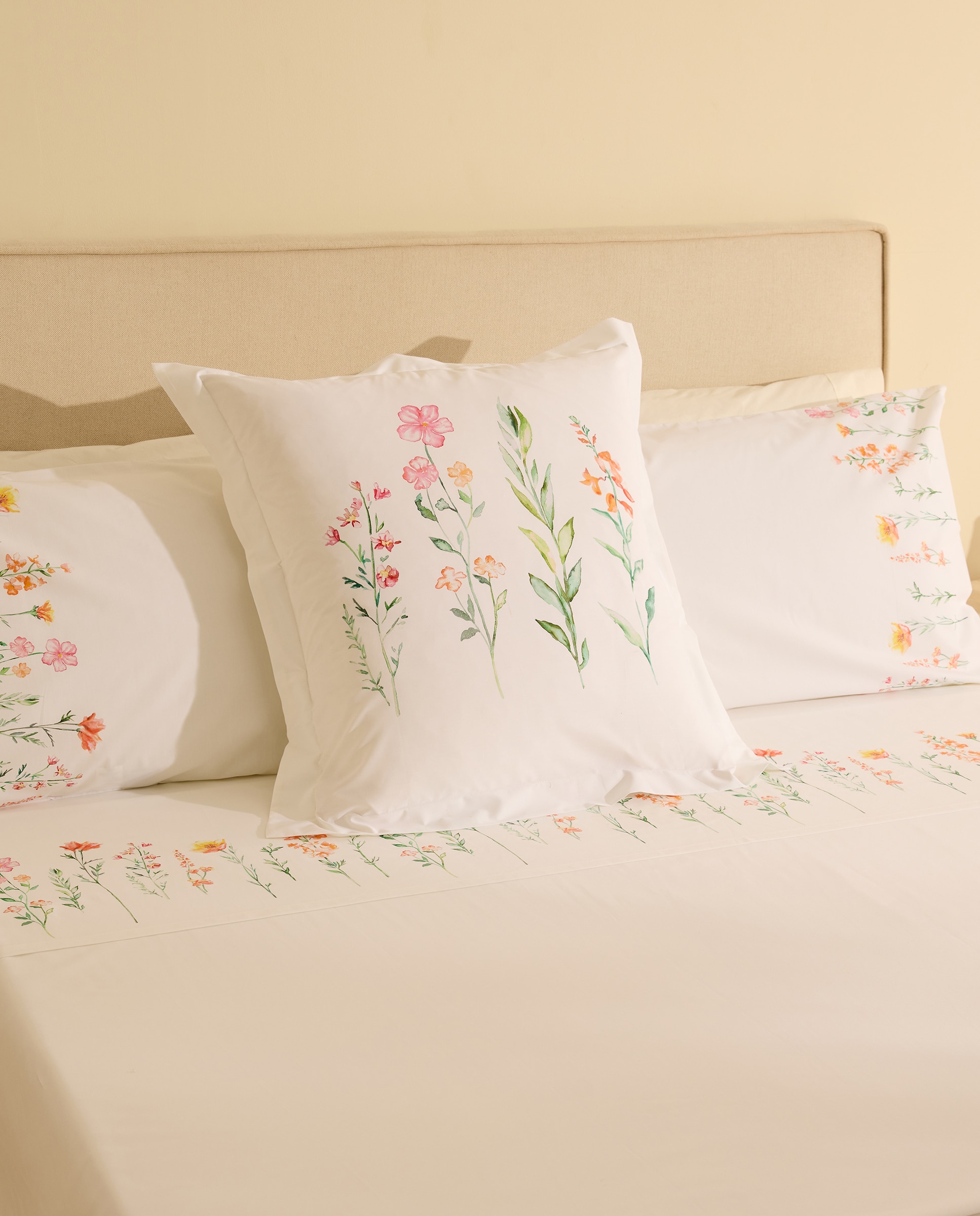 Jogo de lençóis de algodão Fleur Multicolor-4