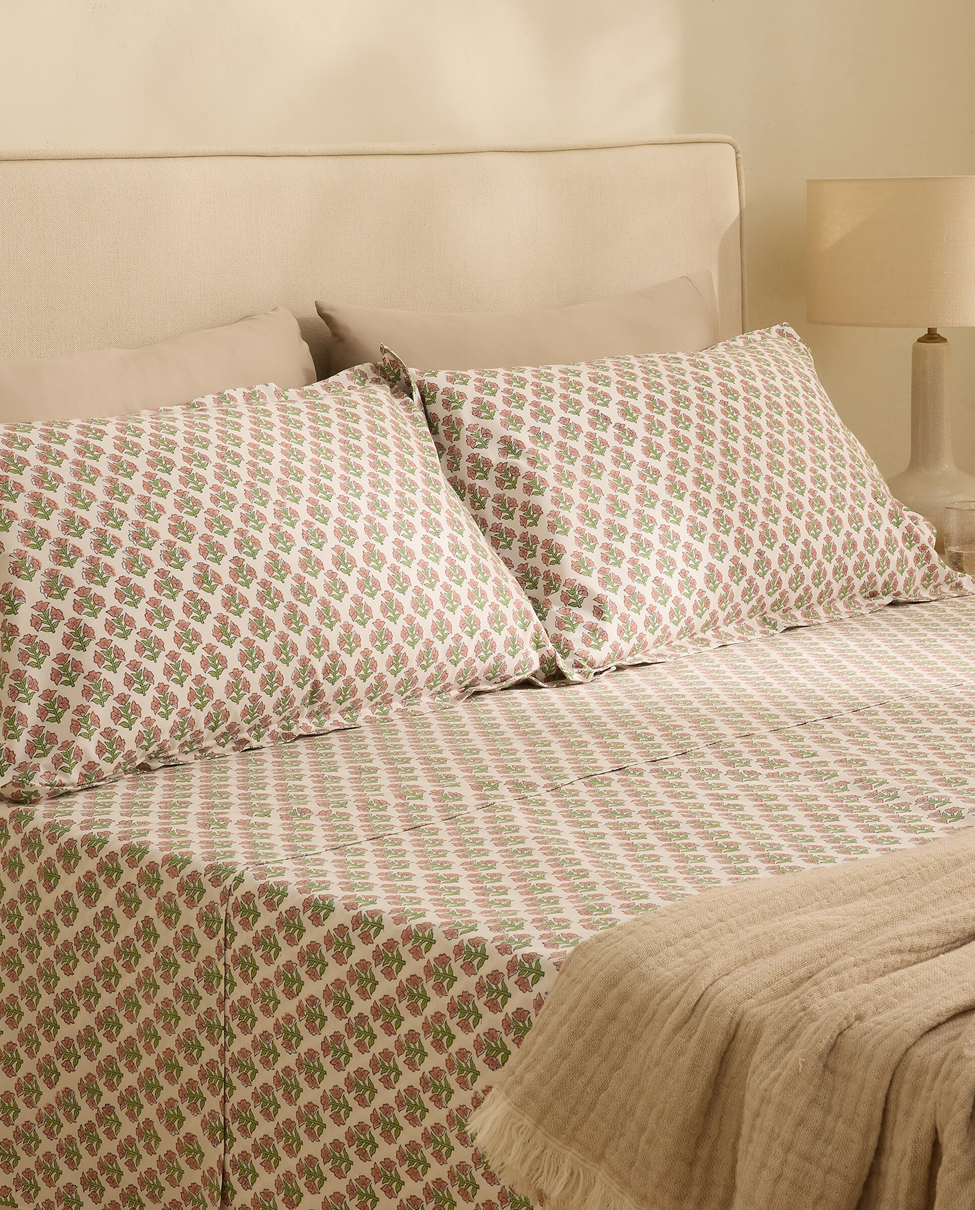 Conjunto de Lençóis de Algodão Le Ciel Rosa-1