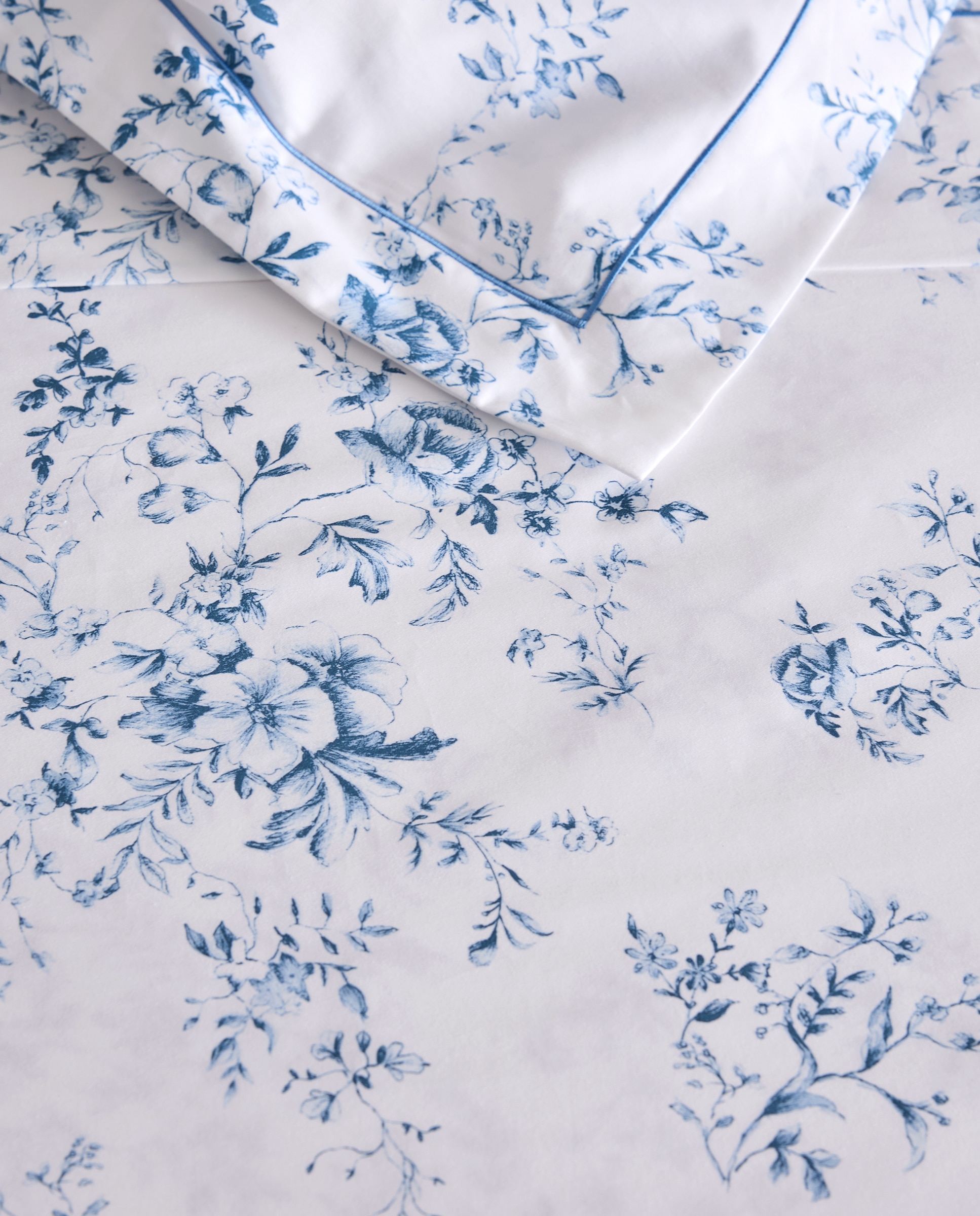 Conjunto de Lençóis de Algodão Acetinado Bianca Azul-3
