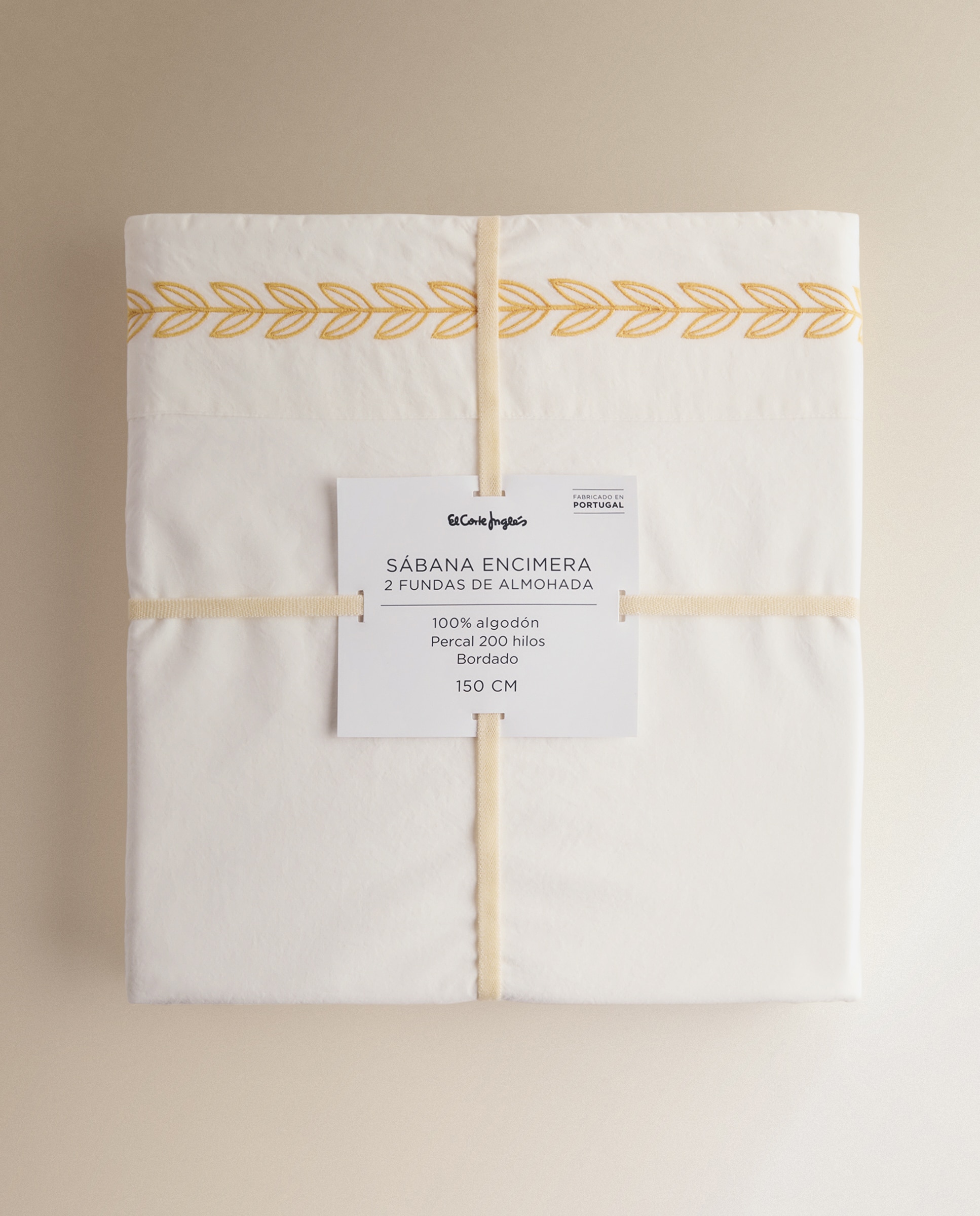 Conjunto de Lençóis de Algodão Noemie Amarelo-5