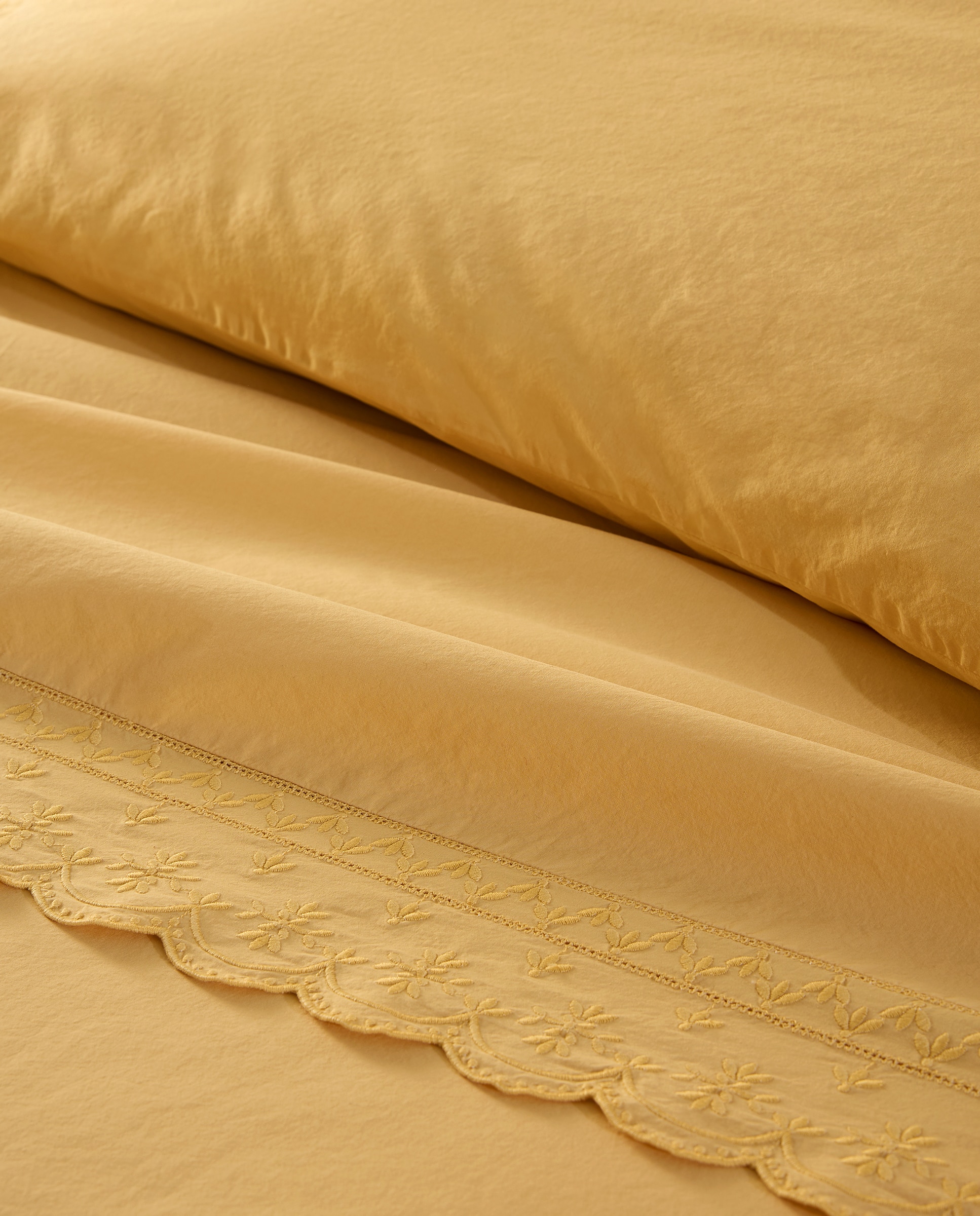Juego de sábanas algodón Anais - Amarillo Cama 90 cm Amarillo-3