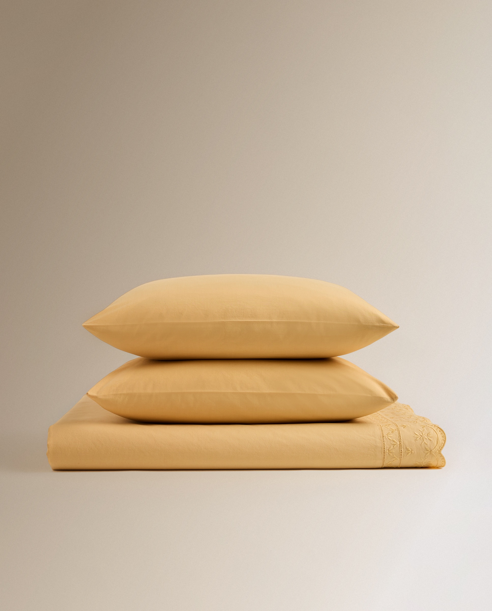 Juego de sábanas algodón Anais - Amarillo Cama 90 cm Amarillo-4