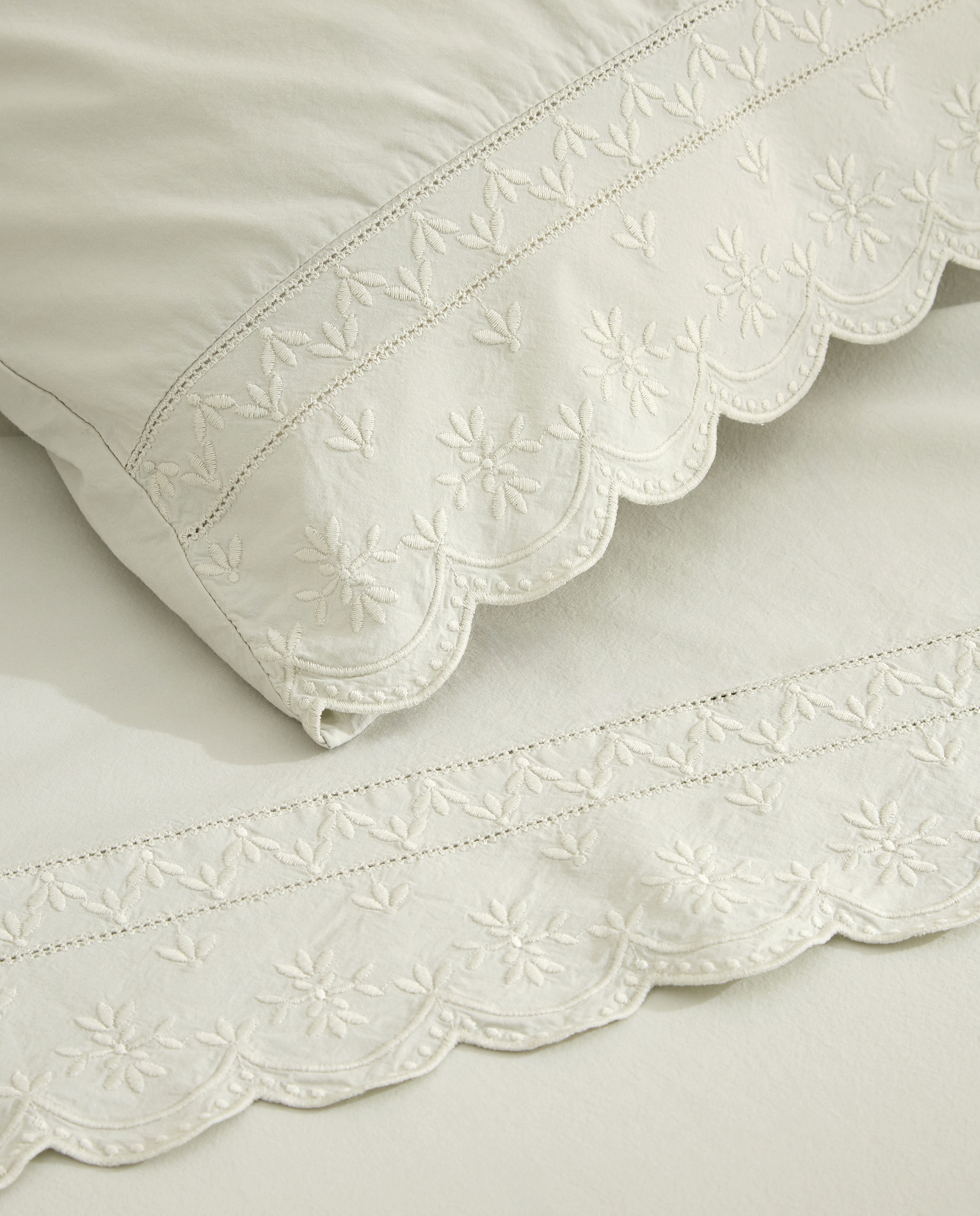 Conjunto de lençóis de algodão Anais Verde Água-3