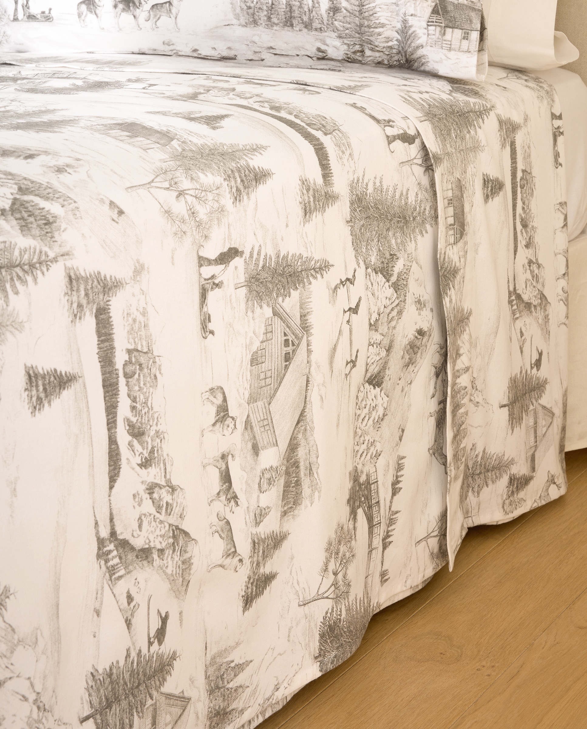 Juego de sábanas franela Laponia - Gris Cama 105 cm Gris-2