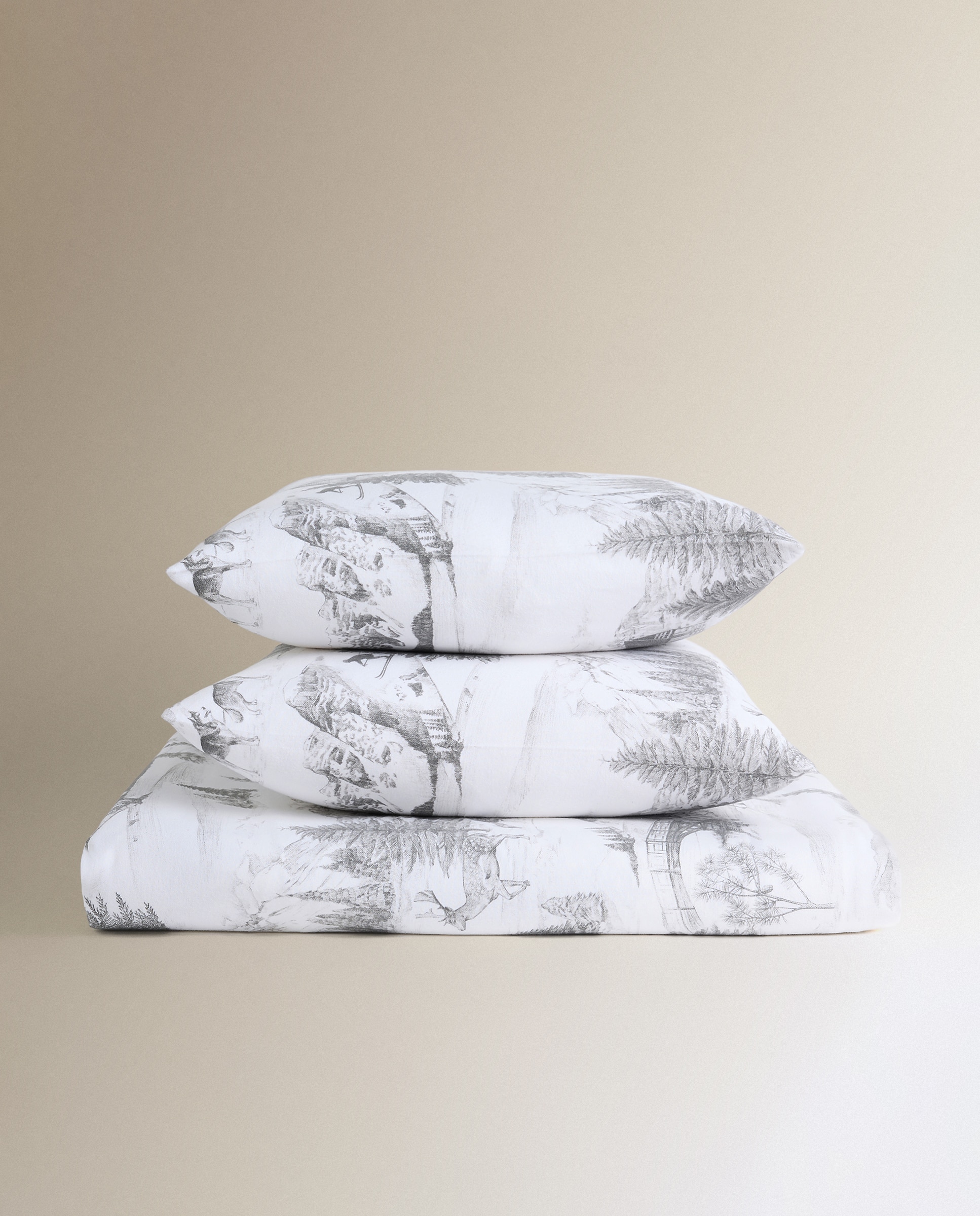 Juego de sábanas franela Laponia - Gris Cama 105 cm Gris-5