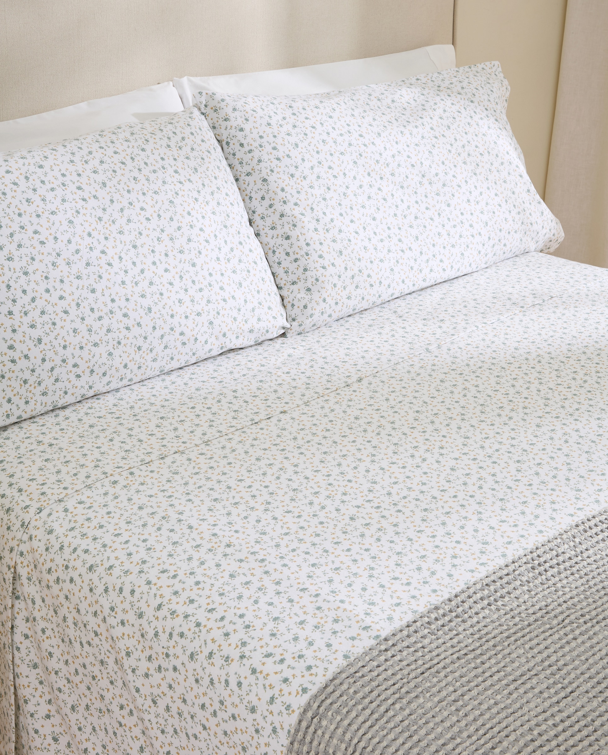 Juego de sábanas franela Blanche - Azul Cama 105 cm Azul-1