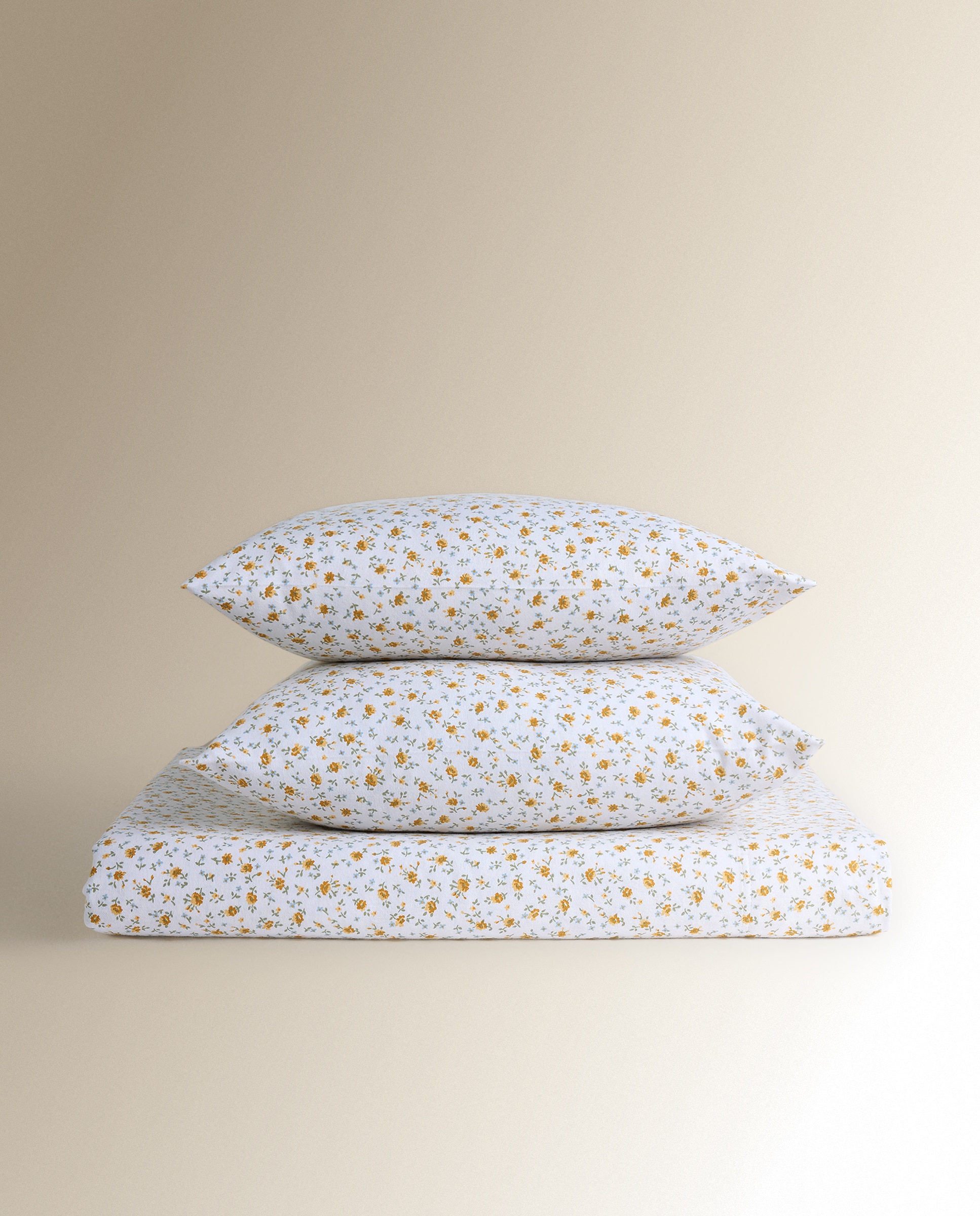 Juego de sábanas franela Blanche - Amarillo Cama 105 cm Amarillo-5