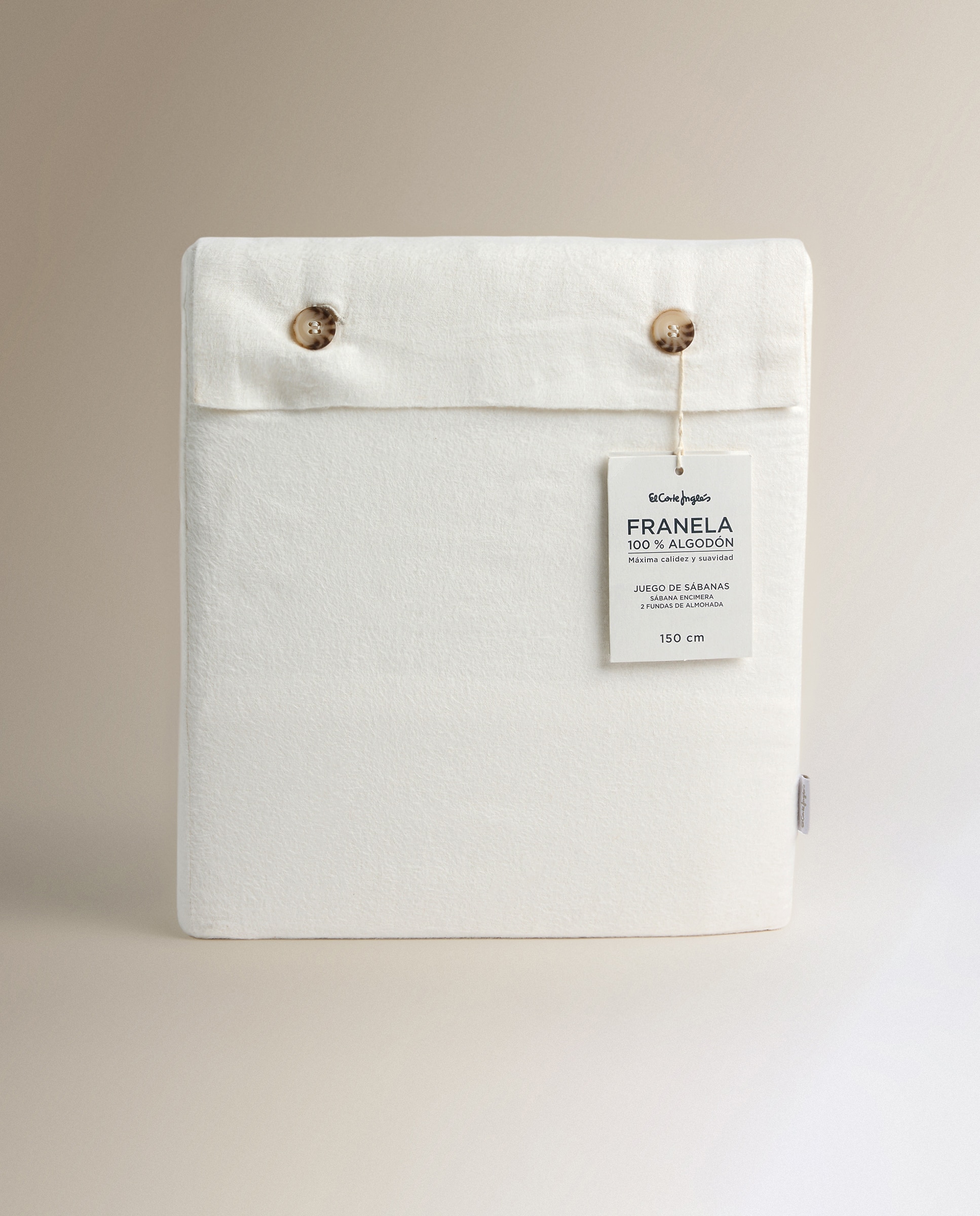 Juego de sábanas franela Everest - Blanco Cama 135 cm Blanco-6