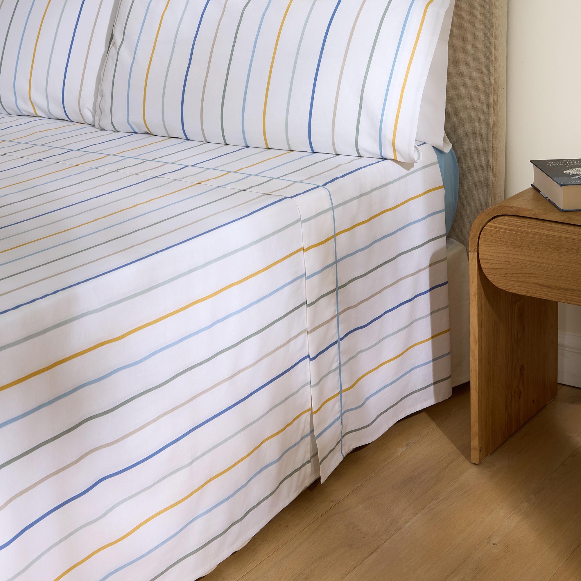 Conjunto de Lençóis com Lençol de Baixo em Algodão Coen Azul-2