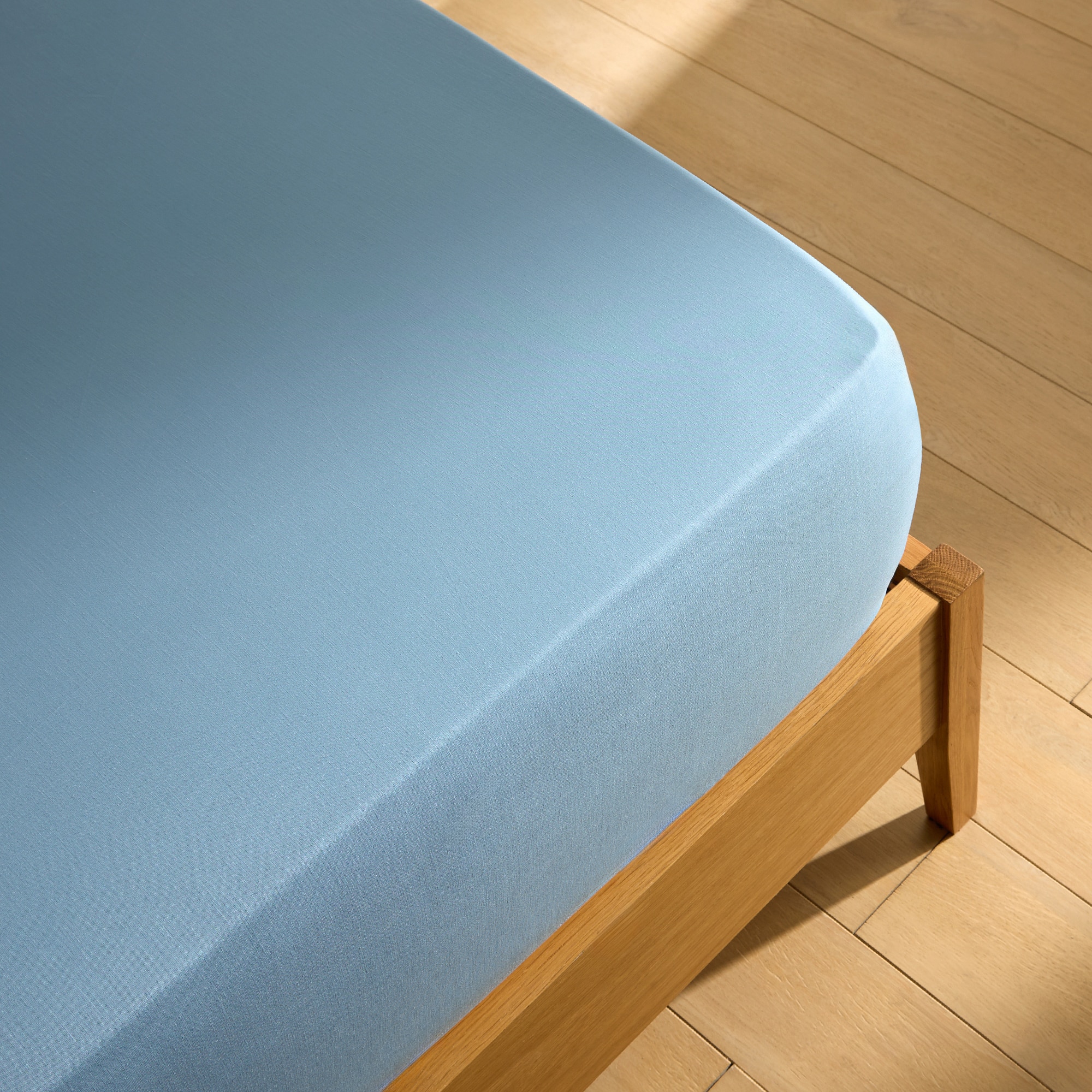 Conjunto de Lençóis com Lençol de Baixo em Algodão Coen Azul-7