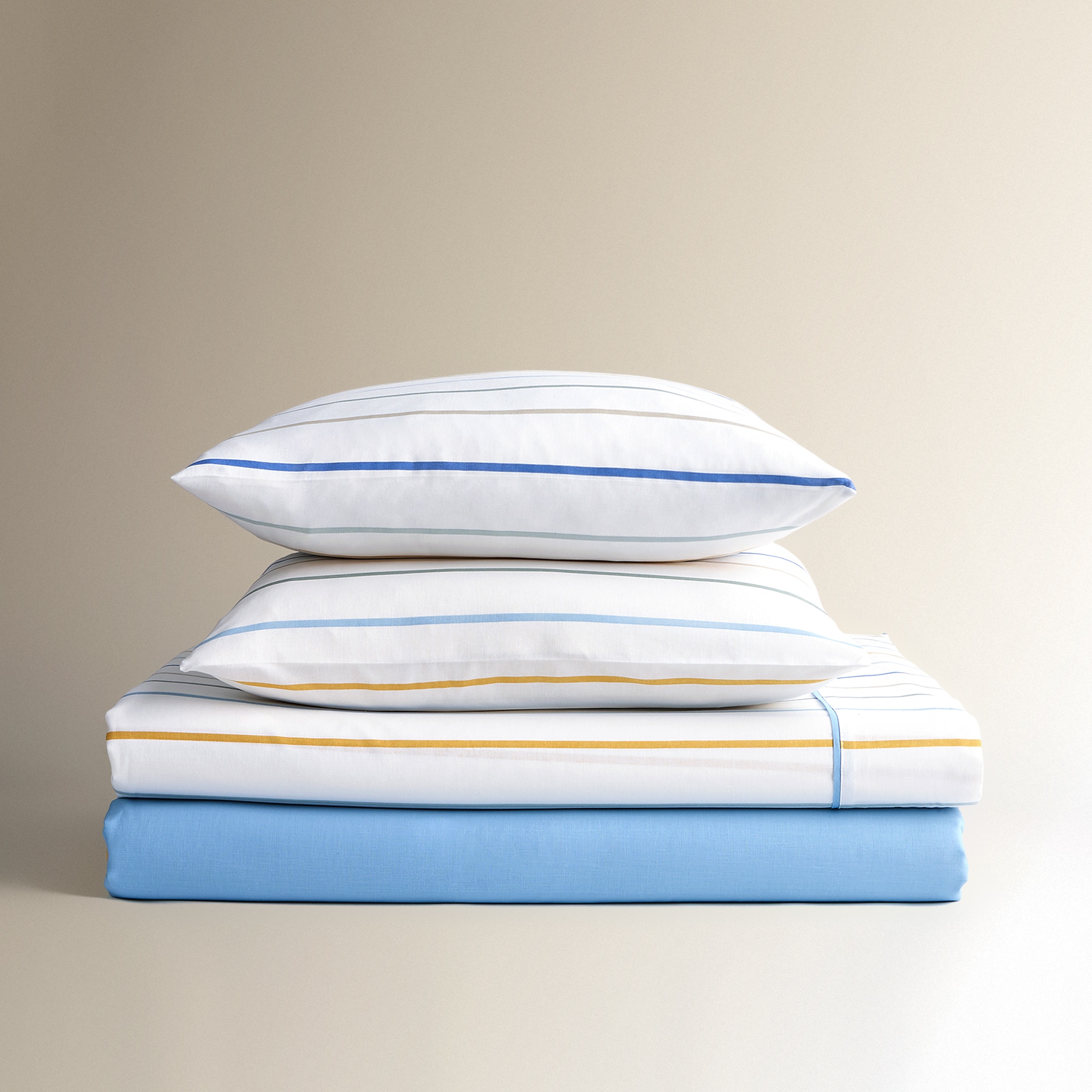 Conjunto de Lençóis com Lençol de Baixo em Algodão Coen Azul-8