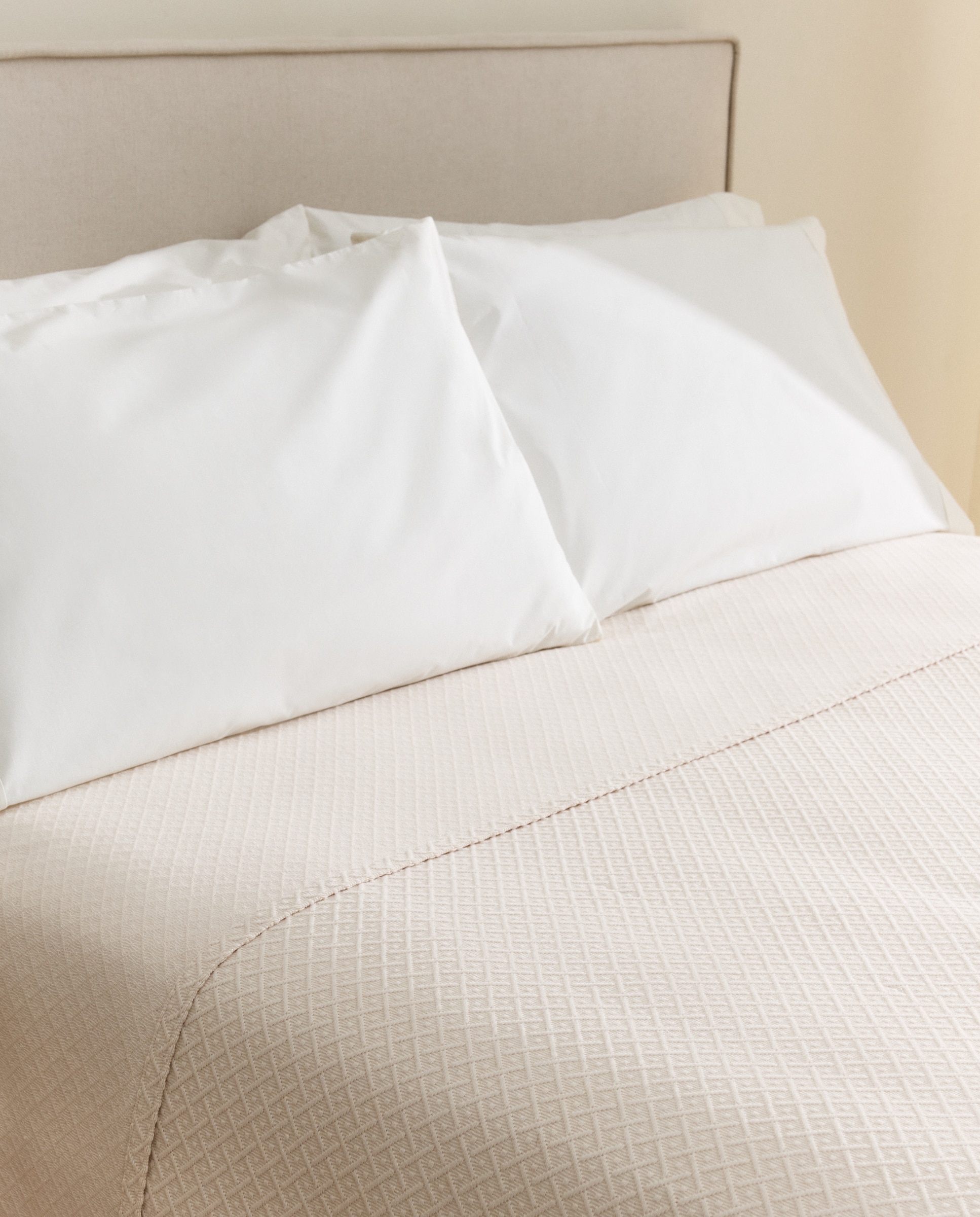 Colcha algodón Aqua - Beige Cama 150 cm Beige-2