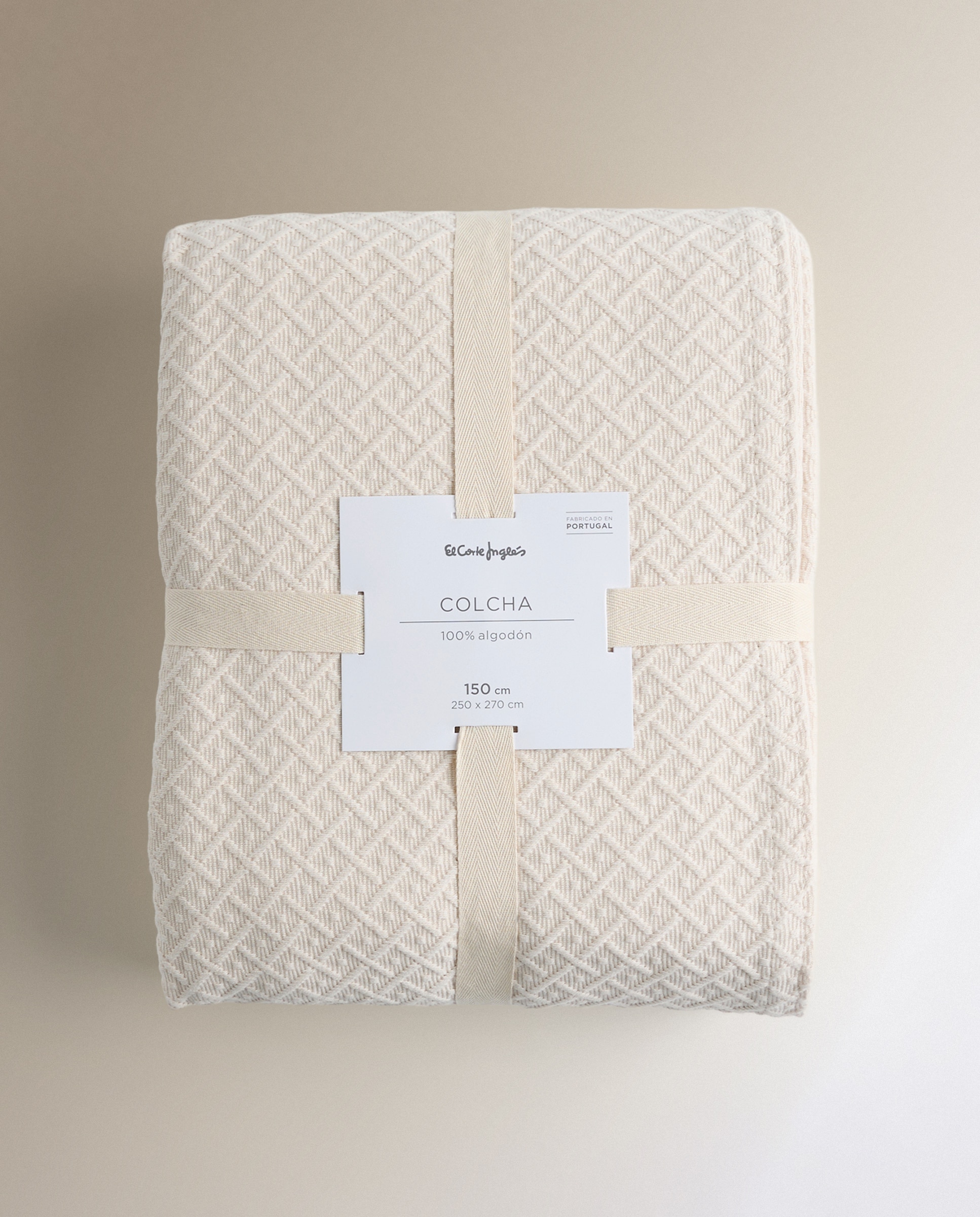 Colcha algodón Aqua - Beige Cama 150 cm Beige-5