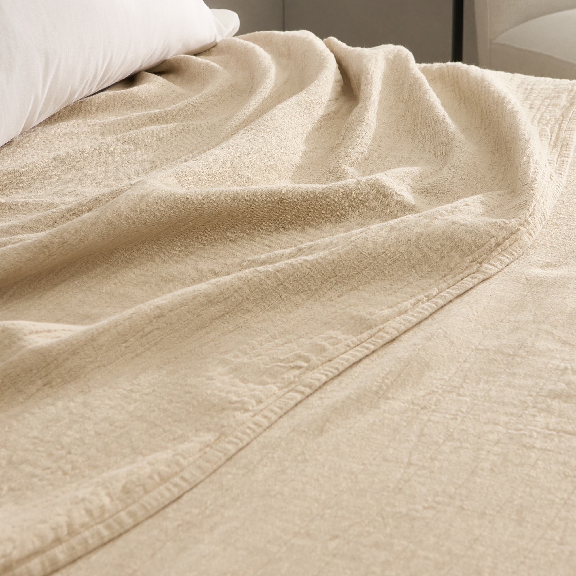 Colcha algodón y lino Soren Room - El Corte Inglés - Marrón Cama 90 cm Lino-3