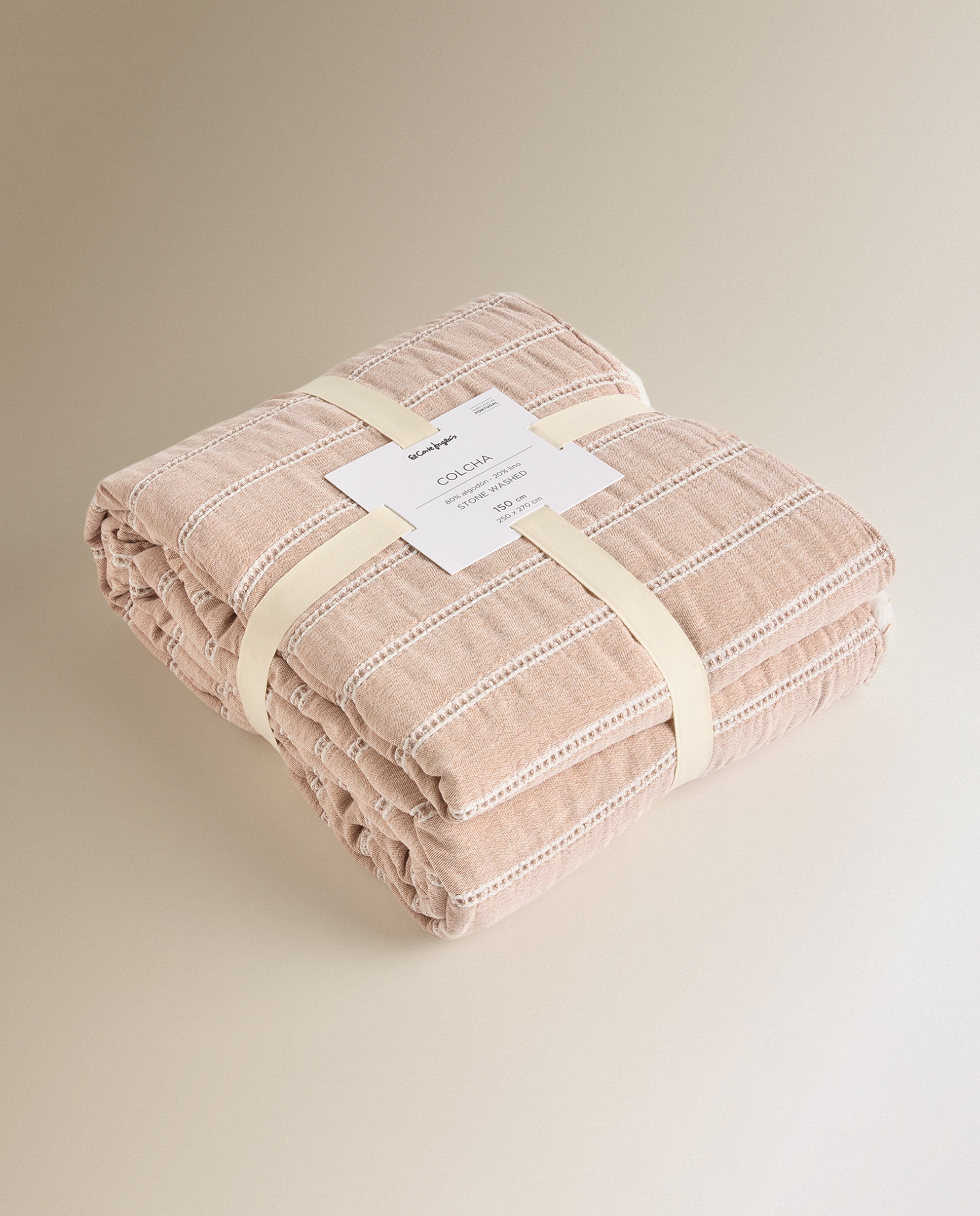 Colcha de Algodão e Linho Nac Terracota-5