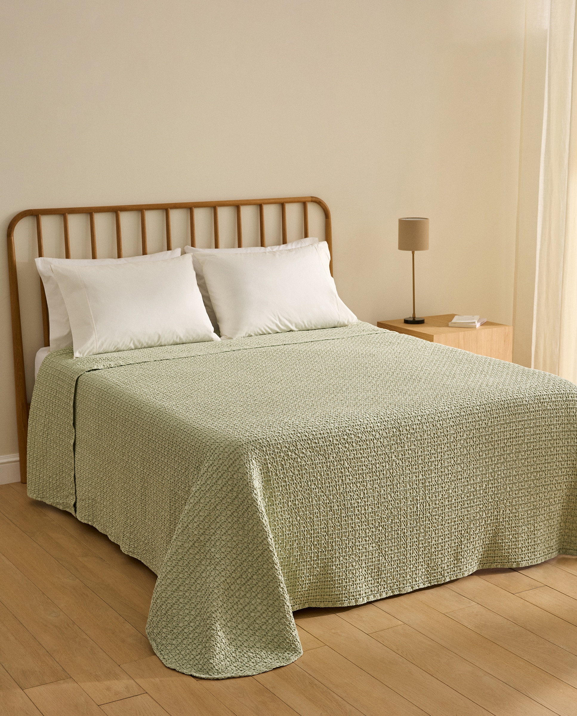 Colcha algodón Taylor - Verde Cama 135 cm Verde-1