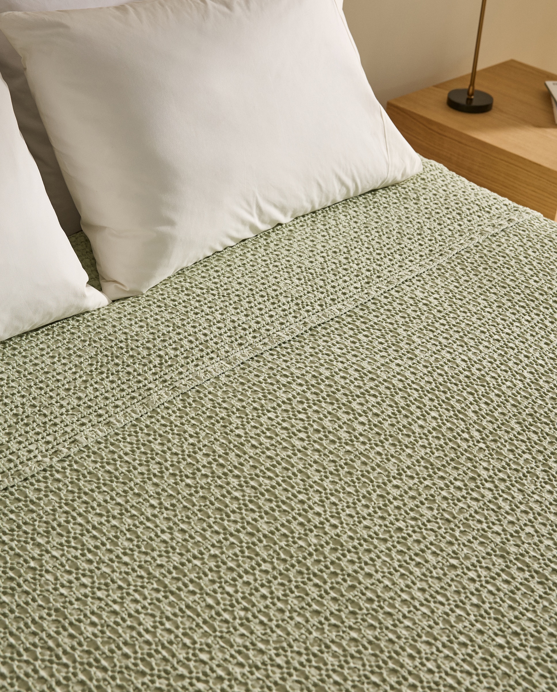Colcha algodón Taylor - Verde Cama 135 cm Verde-2