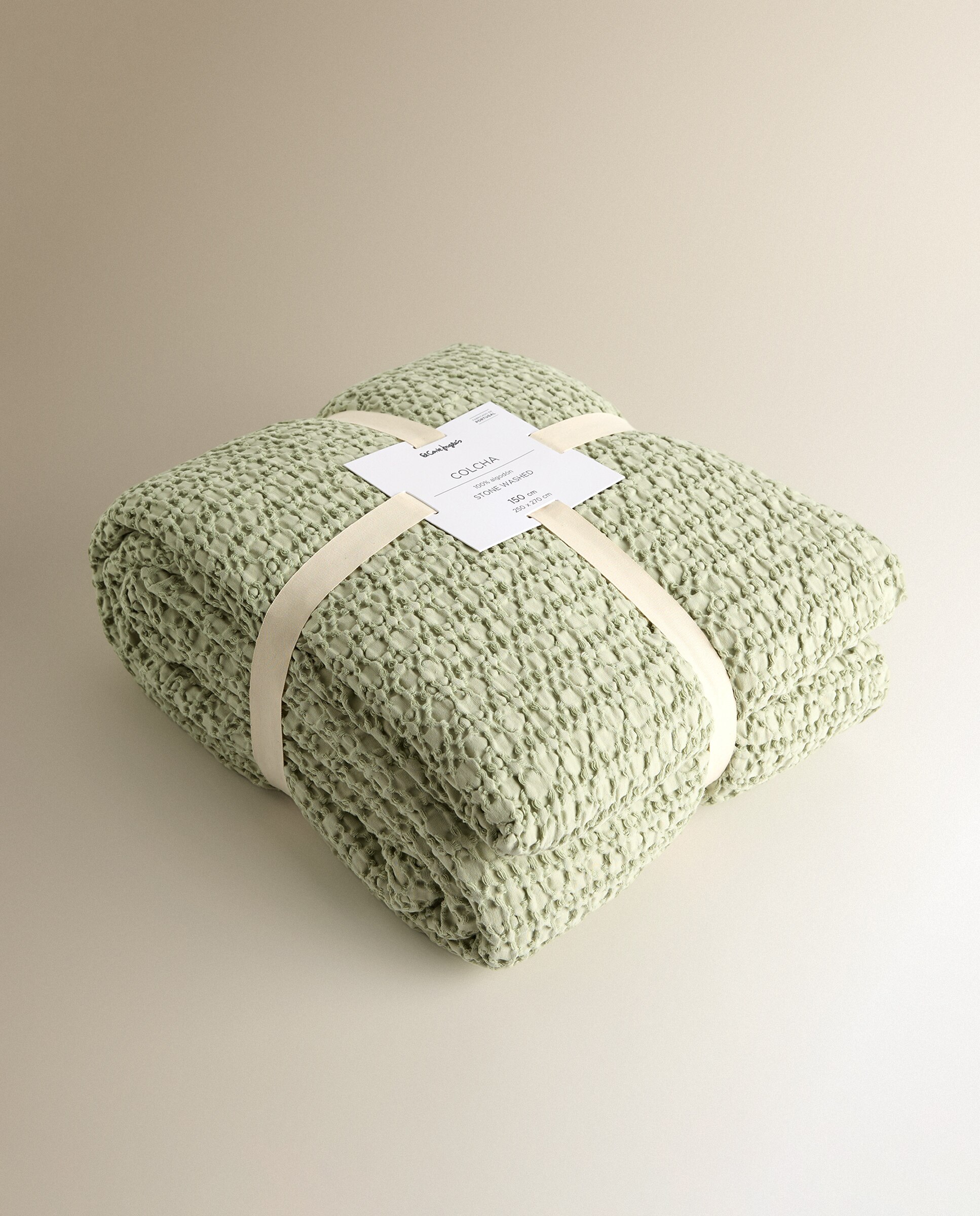 Colcha algodón Taylor - Verde Cama 135 cm Verde-5