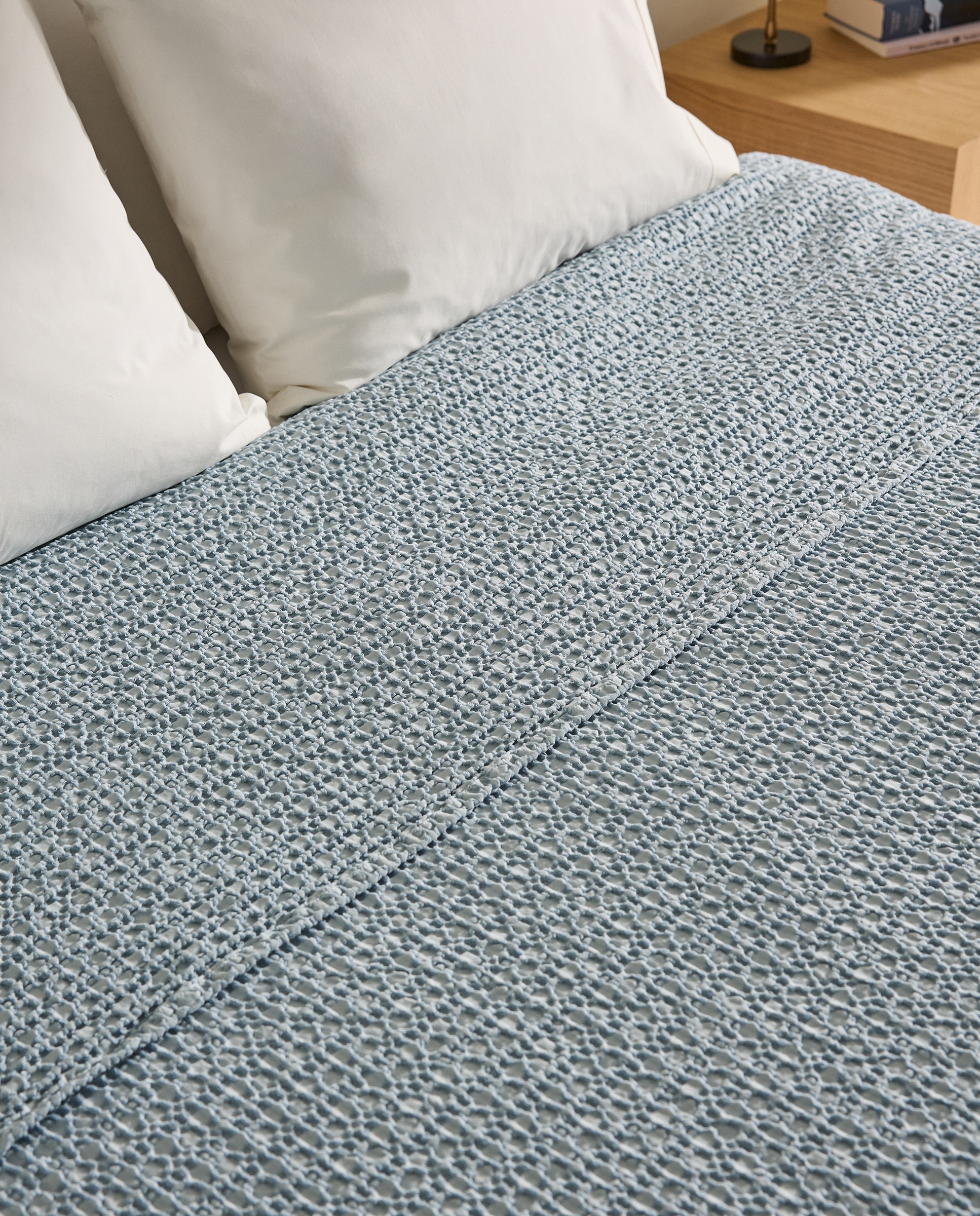 Colcha algodón Taylor - Azul Cama 135 cm Azul-3