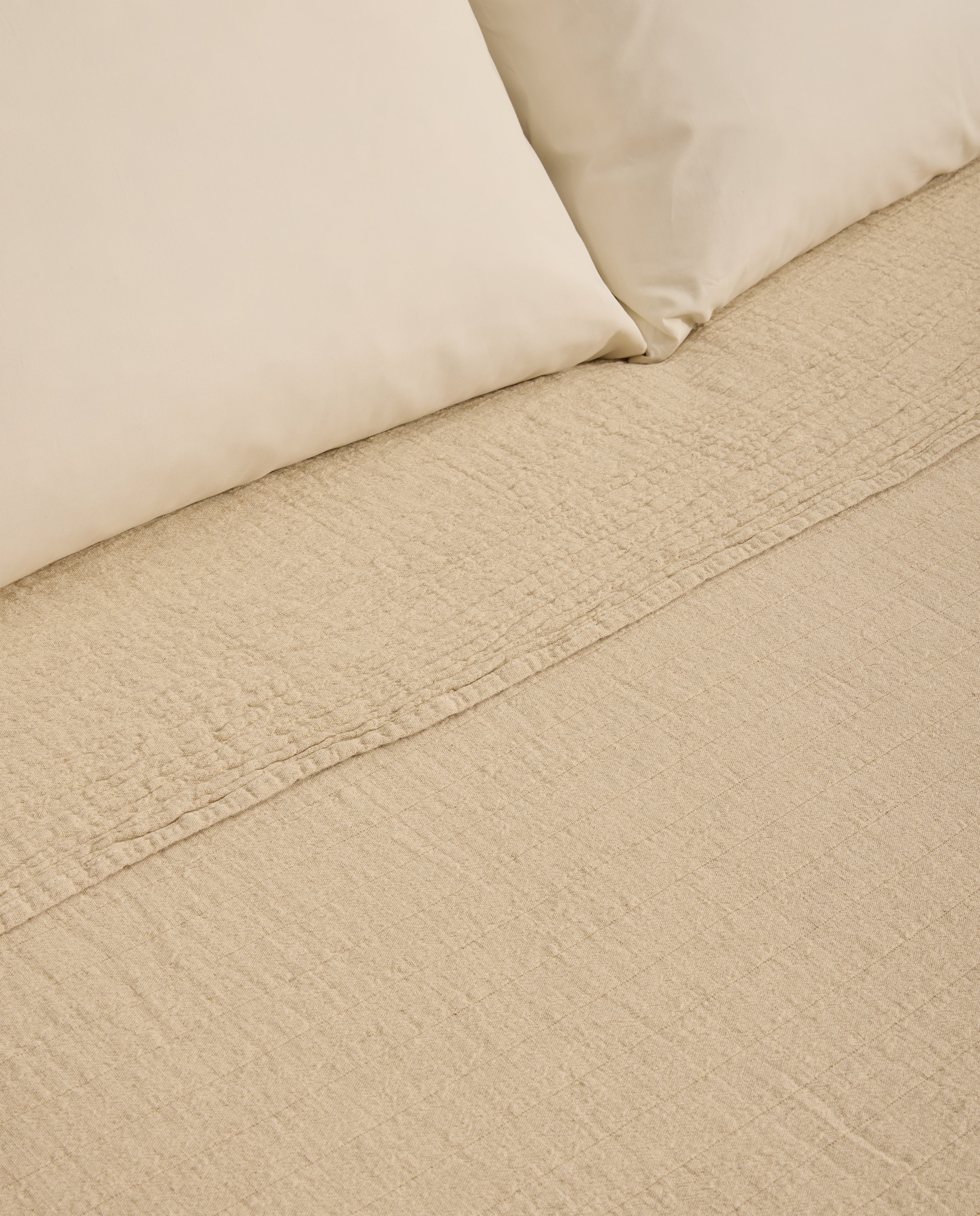 Colcha de Algodão e Linho Soren Castanho-2