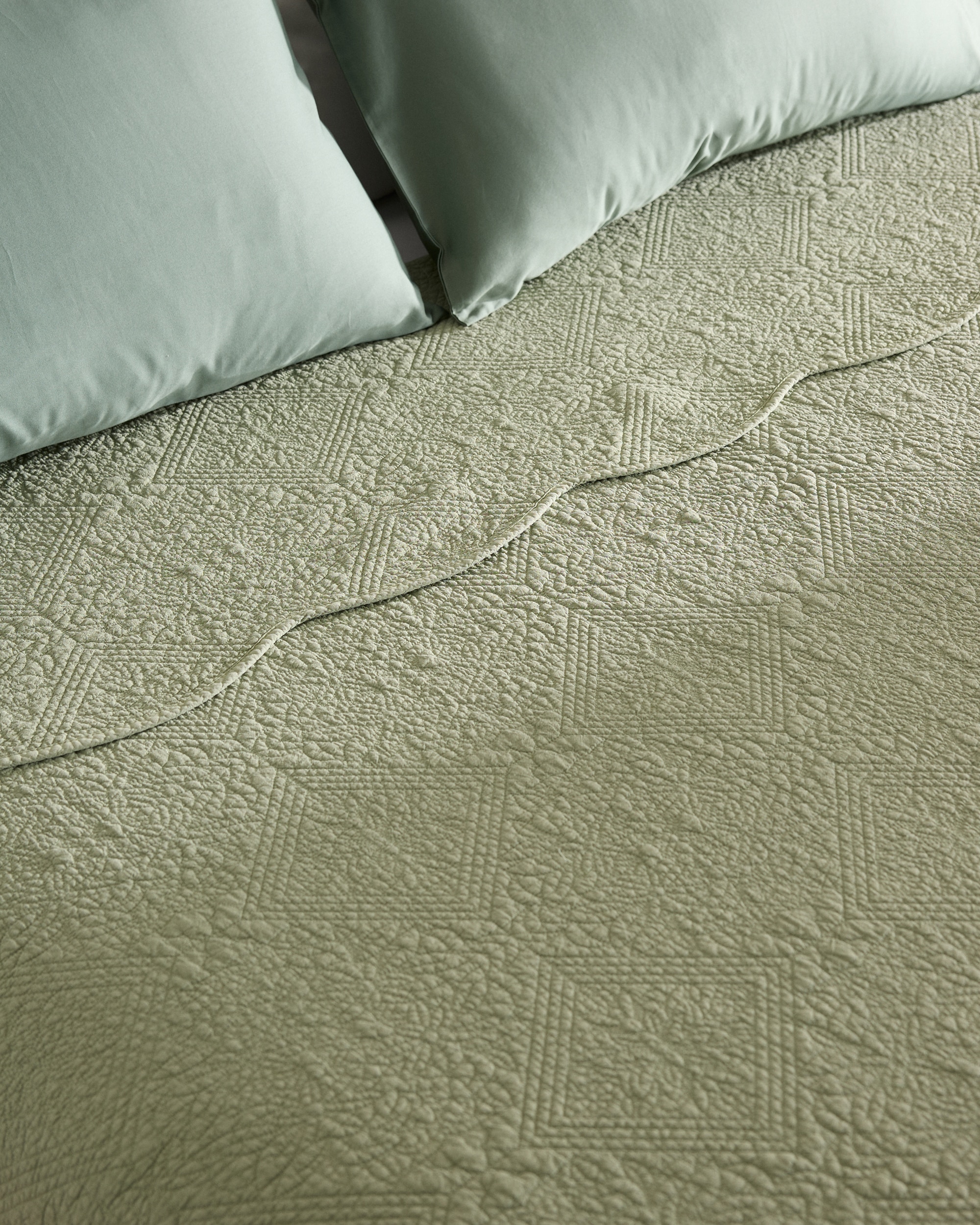 Colcha algodón Bela - Verde Cama 90 cm Verde-2