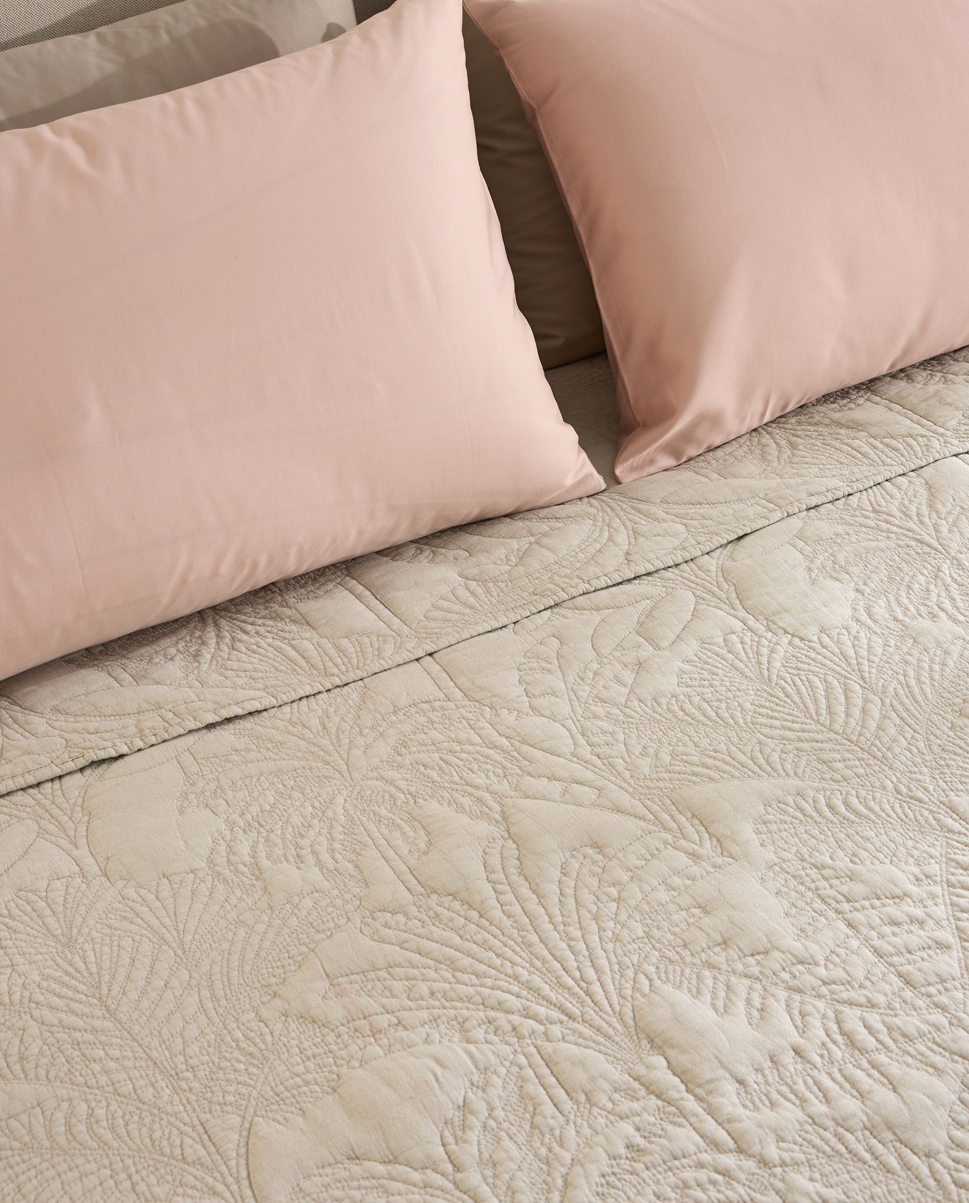 Colcha algodón Borneo Beige Cama 90 cm Beige-2