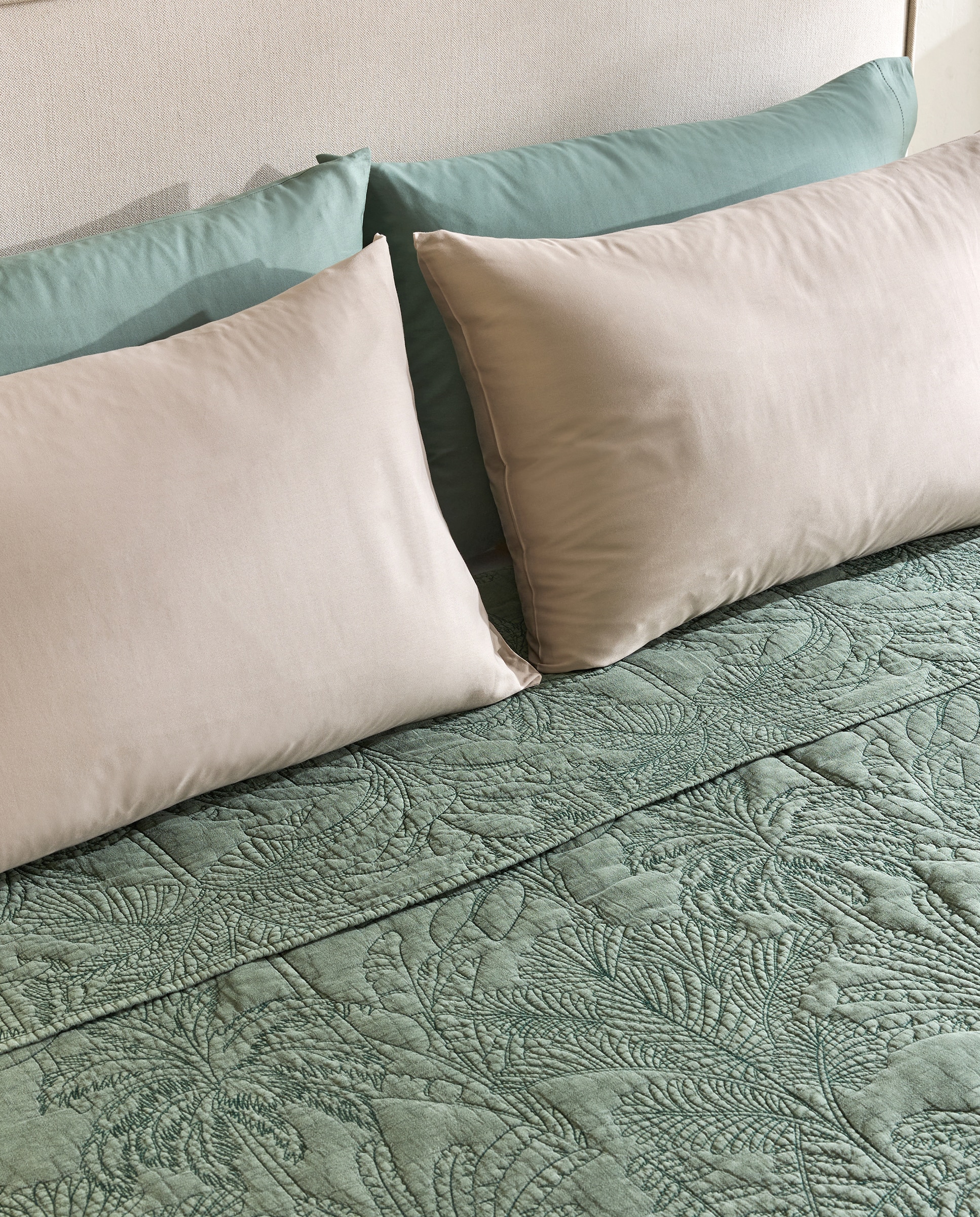 Colcha de Algodão Bornéu Verde-2