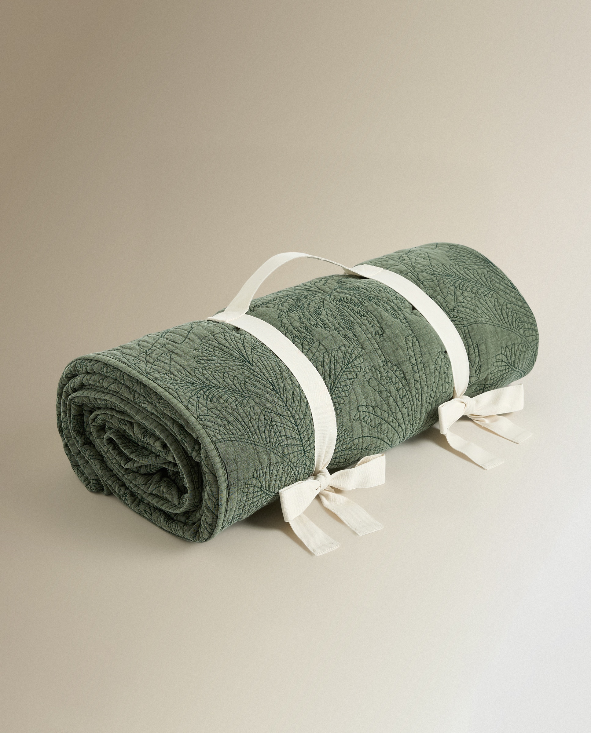 Colcha de Algodão Bornéu Verde-5