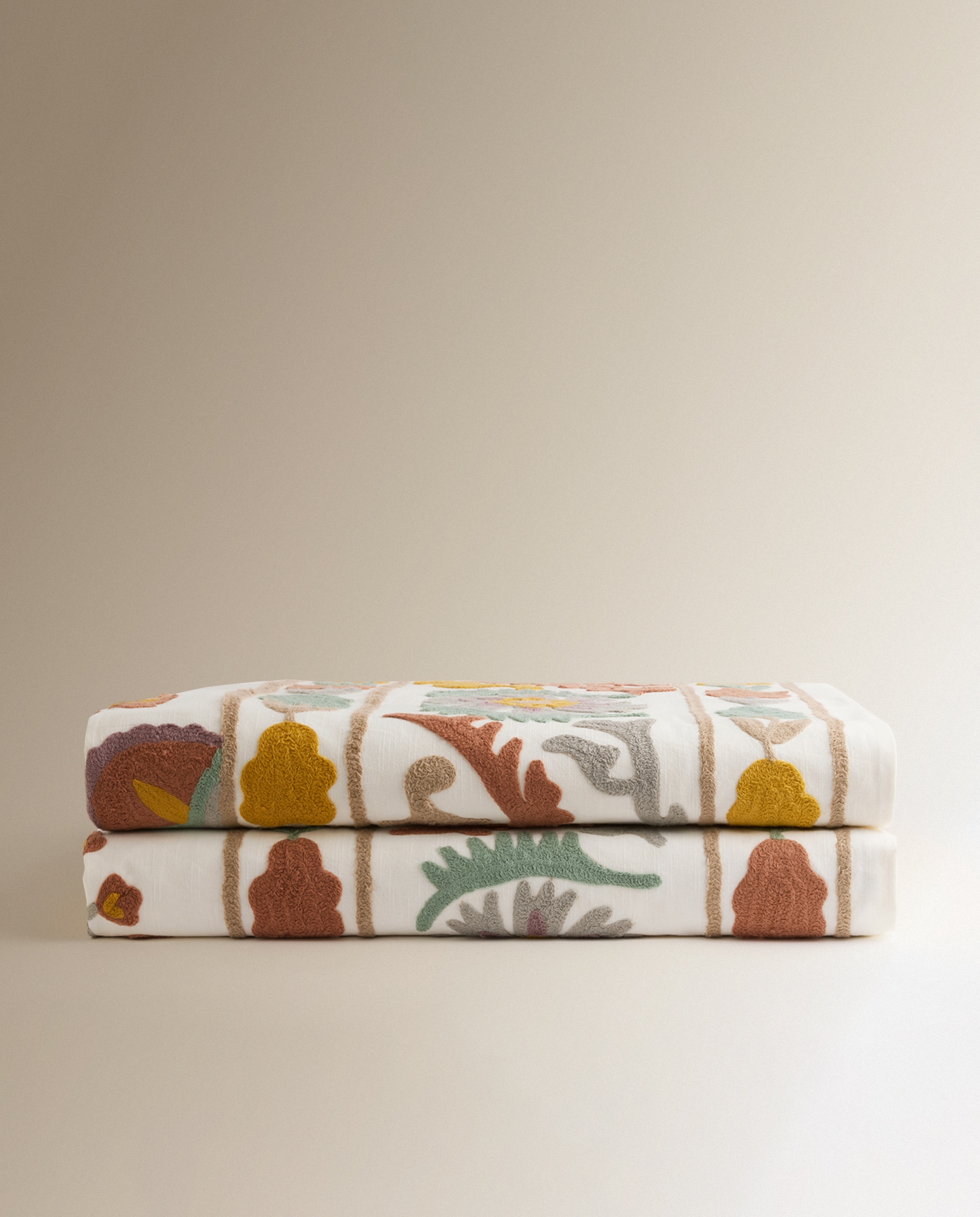 Colcha algodón Suzani - Amarillo Cama 135 cm Amarillo-4