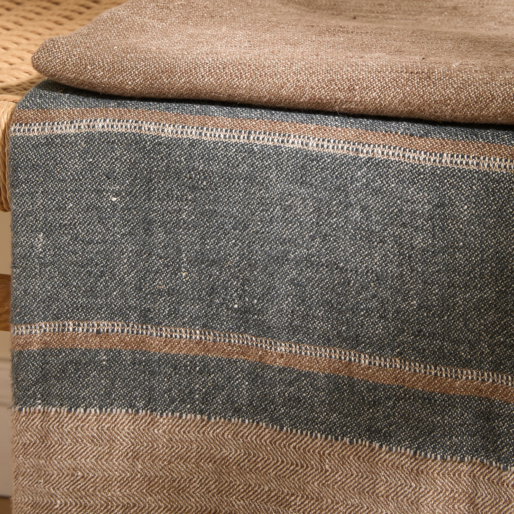 Manta decorativa lino Hanasaki - Gris 180 x 260 cm Gris-3