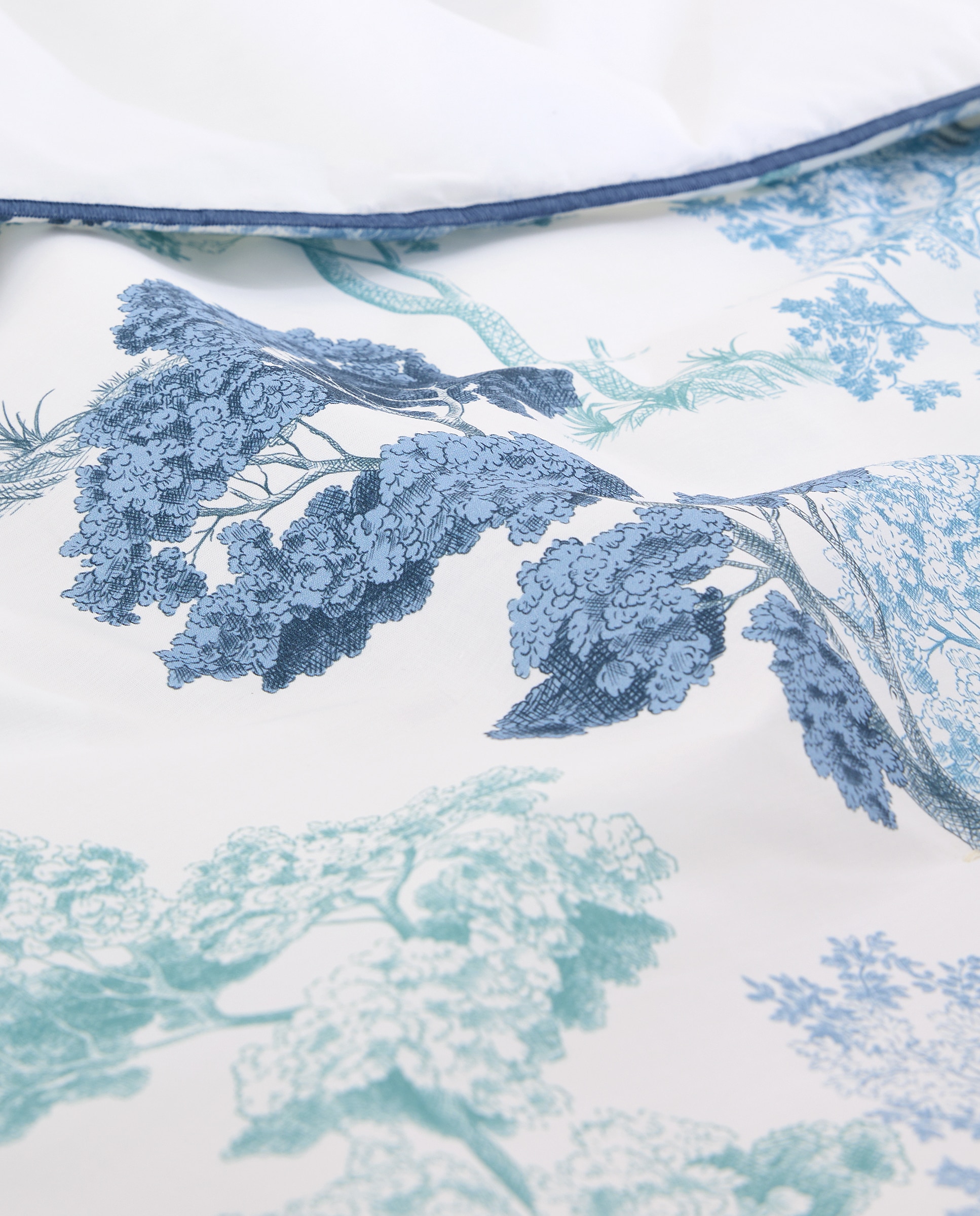Edredón algodón percal Persey - Azul Cama 150 cm Azul-3