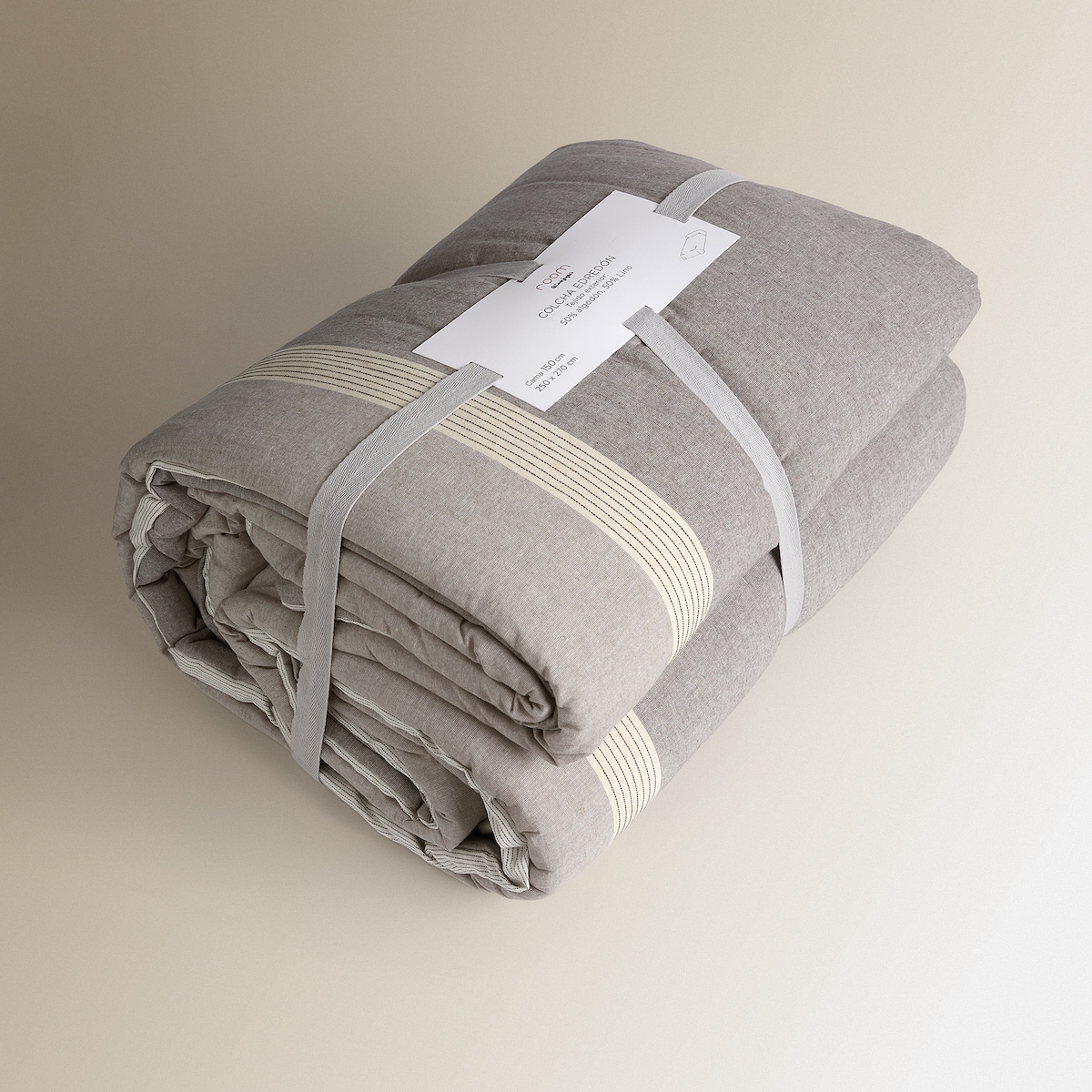 Edredón algodón y lino Rainer Room - El Corte Inglés Gris-6