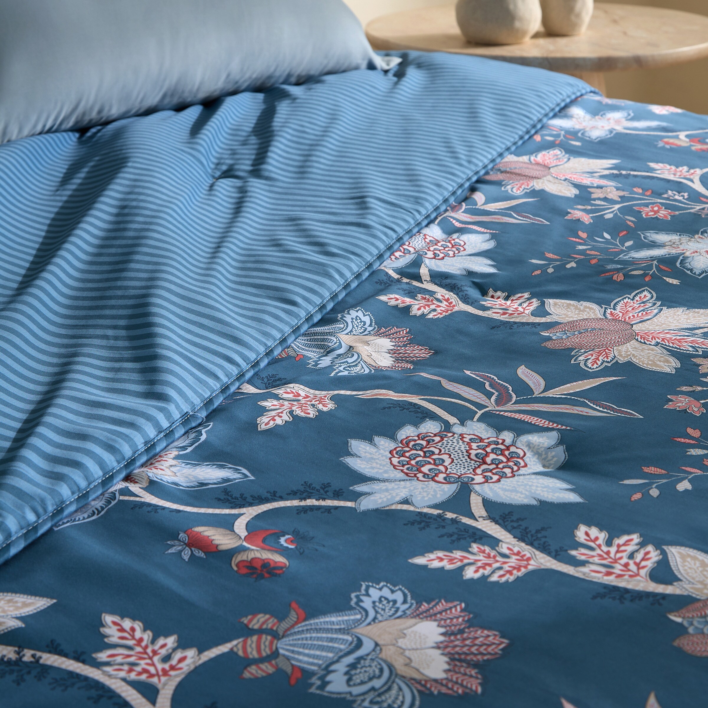 Edredão de Algodão Acetinado Verona Azul-2