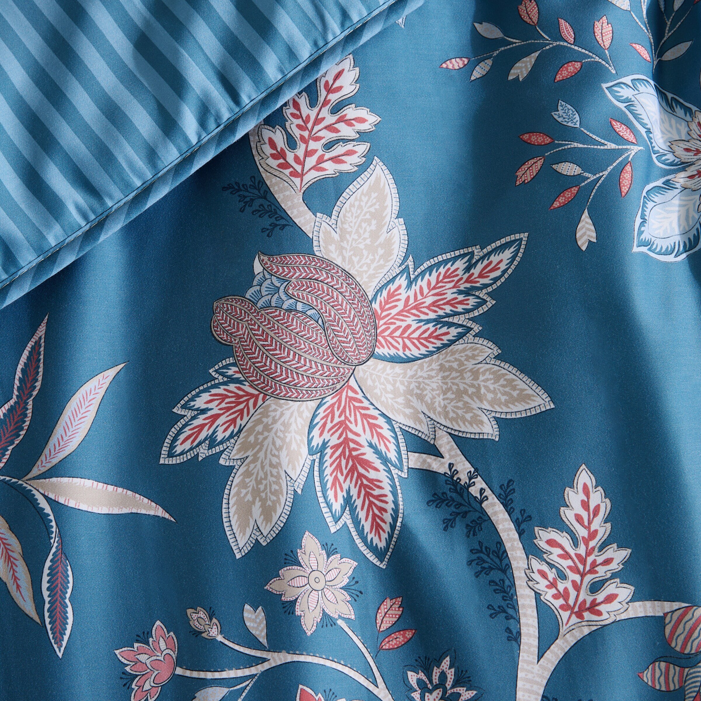 Edredão de Algodão Acetinado Verona Azul-3