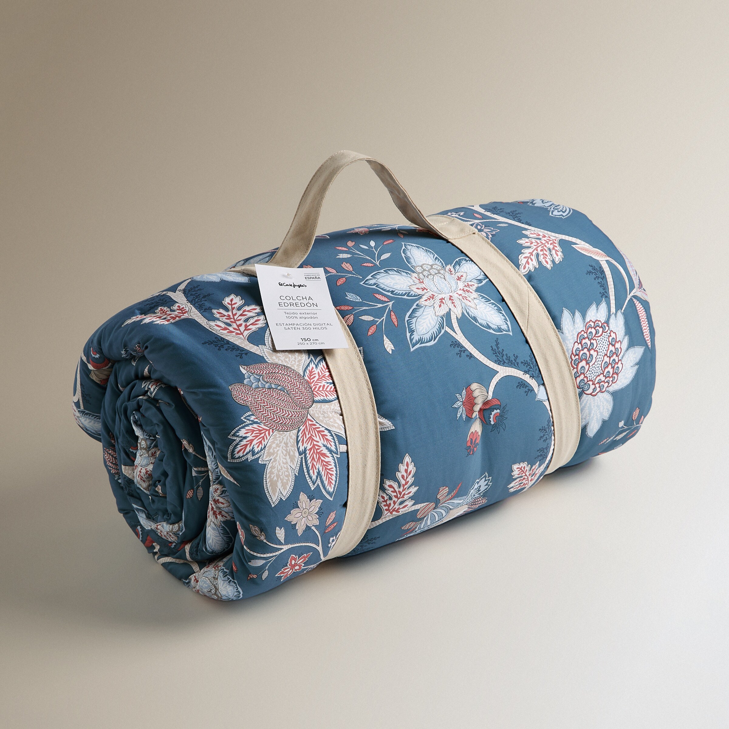 Edredão de Algodão Acetinado Verona Azul-5