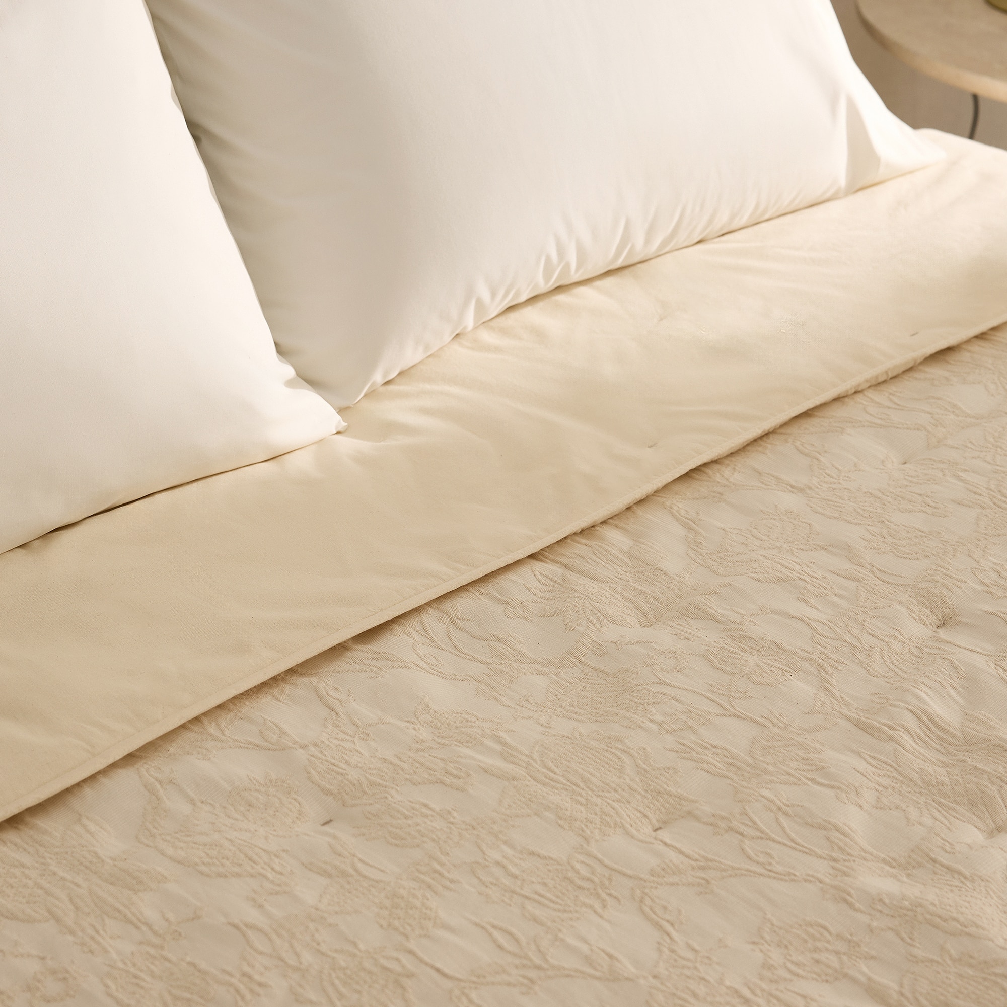 Edredão de Algodão e Linho Peyton Bege-2