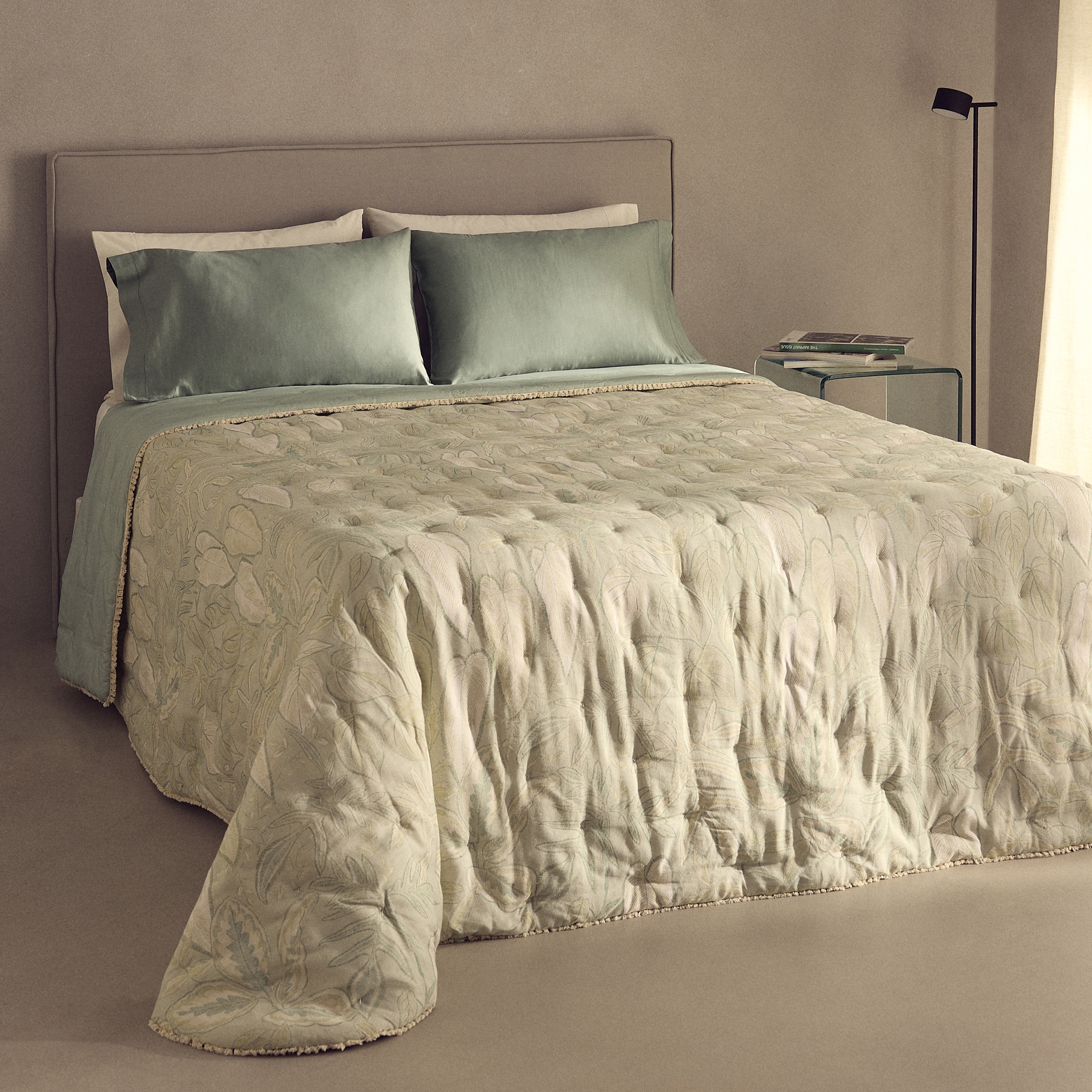 Edredão de Linho e Viscose Icana Verde-1