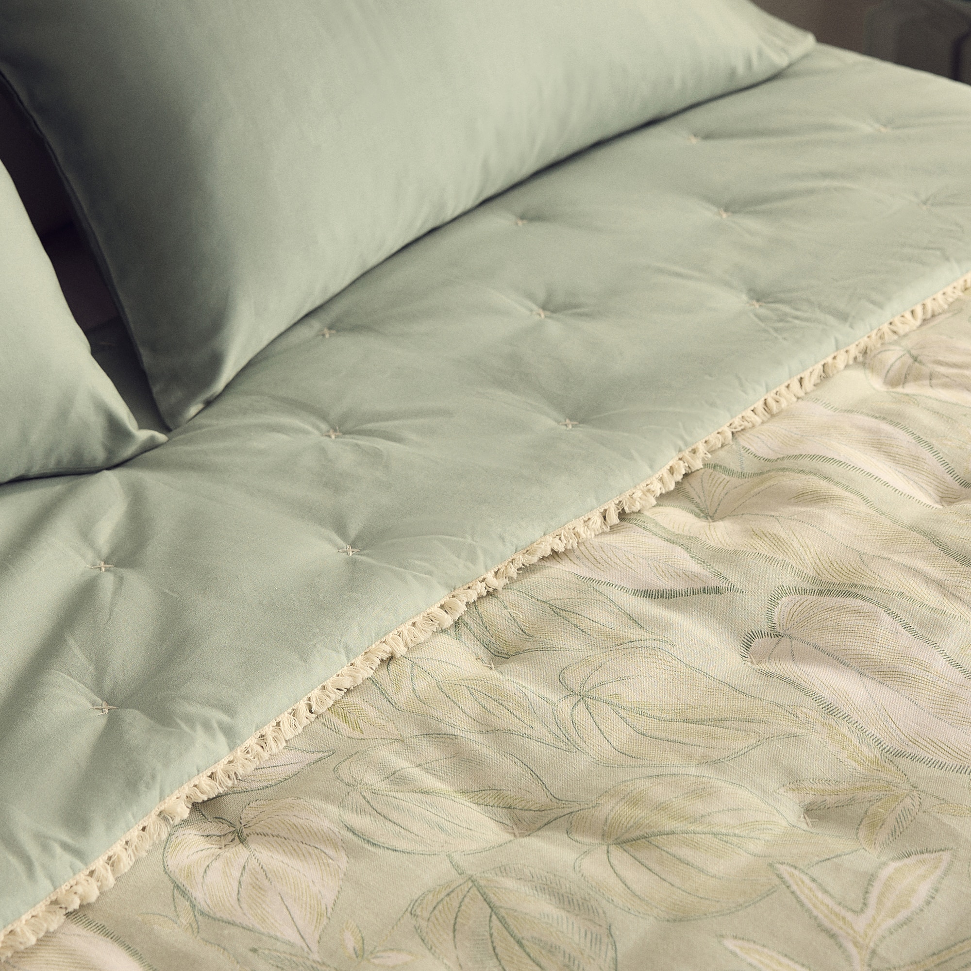 Edredão de Linho e Viscose Icana Verde-2