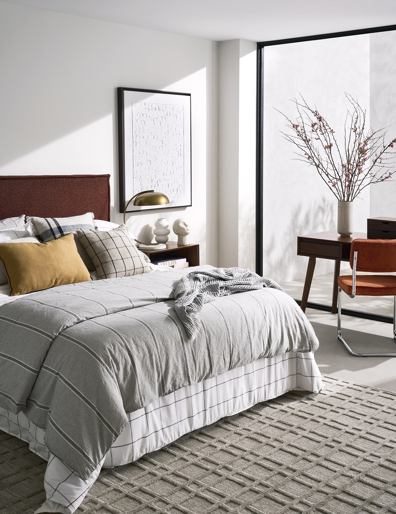 Manta decorativa algodón Erik Room - El Corte Inglés - Beige 130 x 170 cm Gris-6