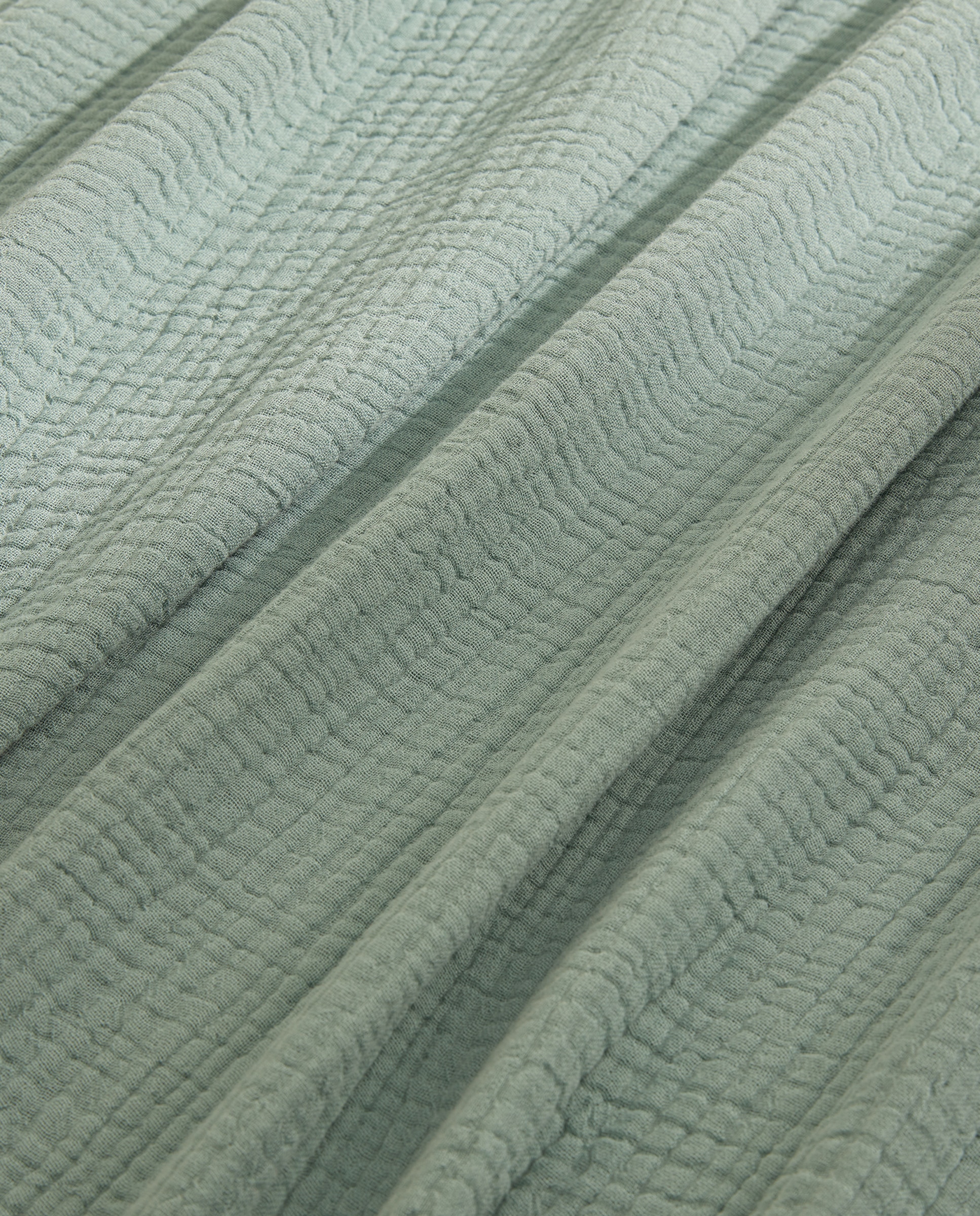 Manta decorativa de algodão Vera Verde Água-3