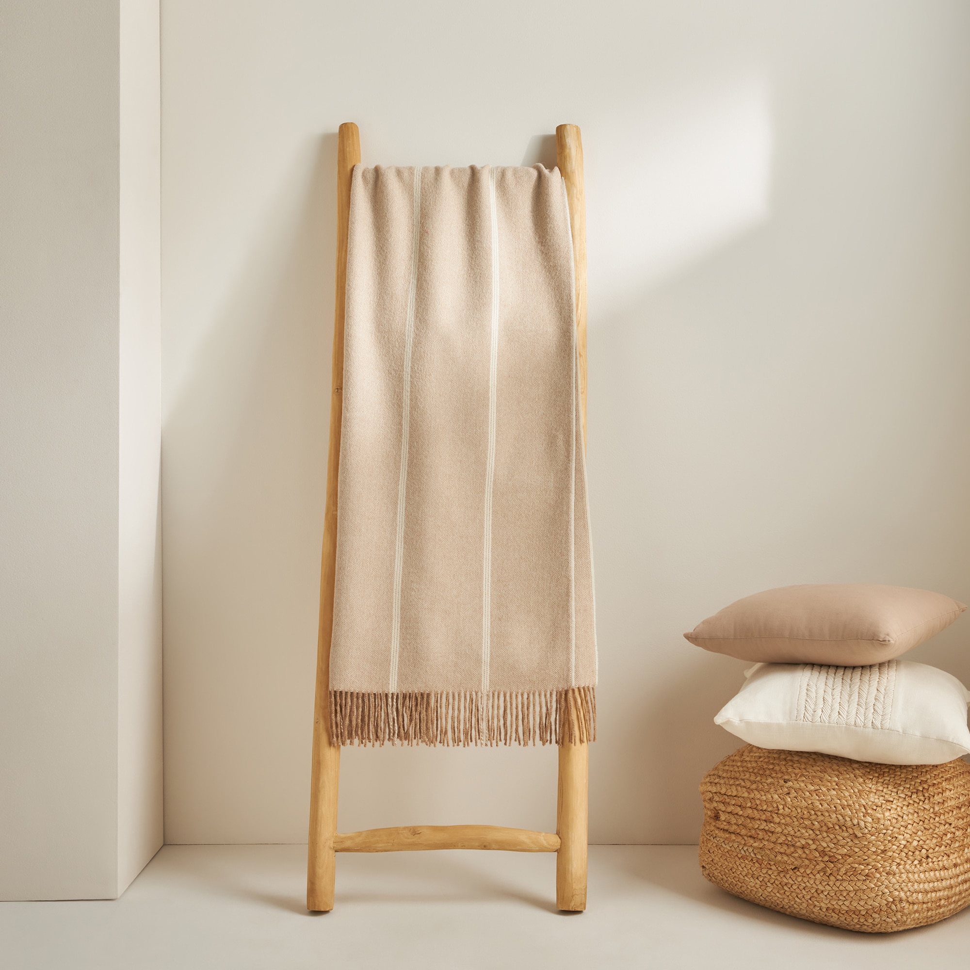 Manta decorativa alpaca Anna El Corte Inglés - Beige 130 x 170 cm Beige-5