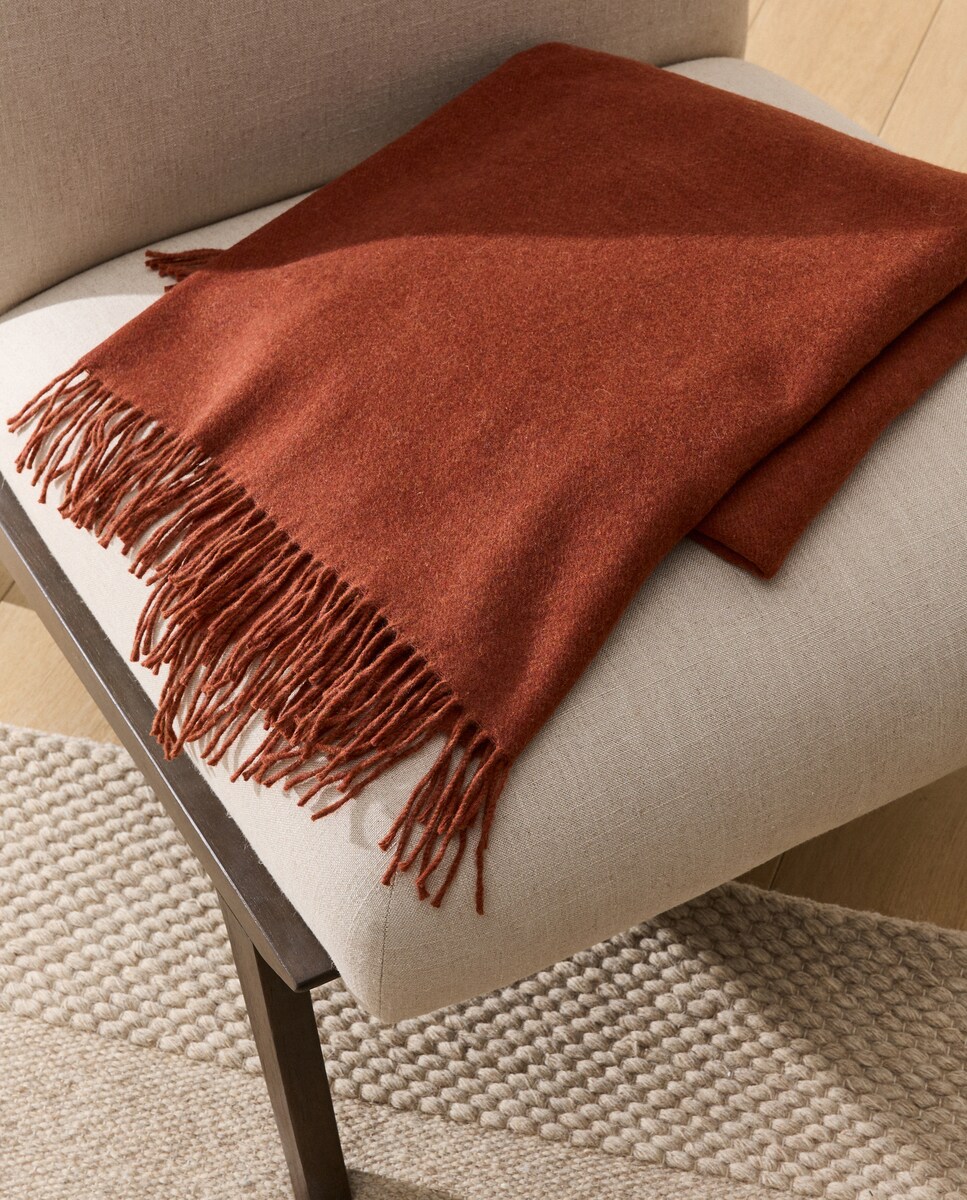 Imagen 0 de Manta decorativa lana y cashmere Reneé Beige