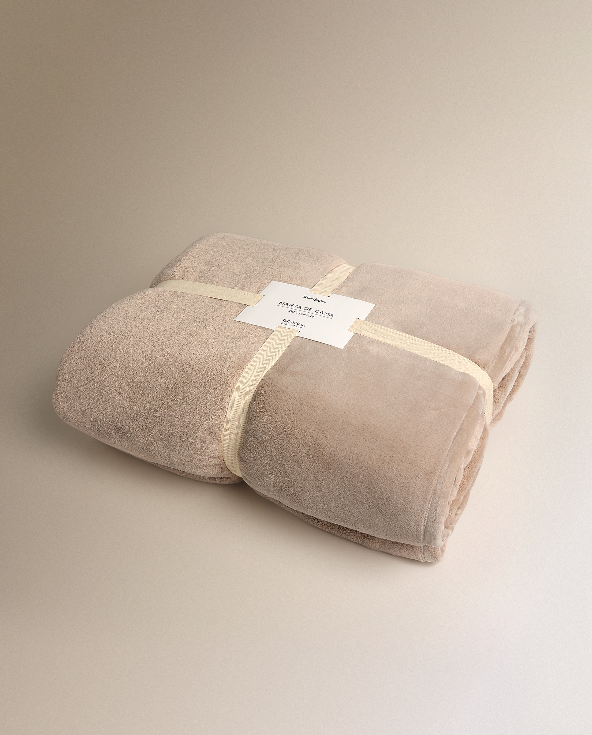 Manta de cama extra suave Corviglia - Beige Cama 200 cm Beige-5