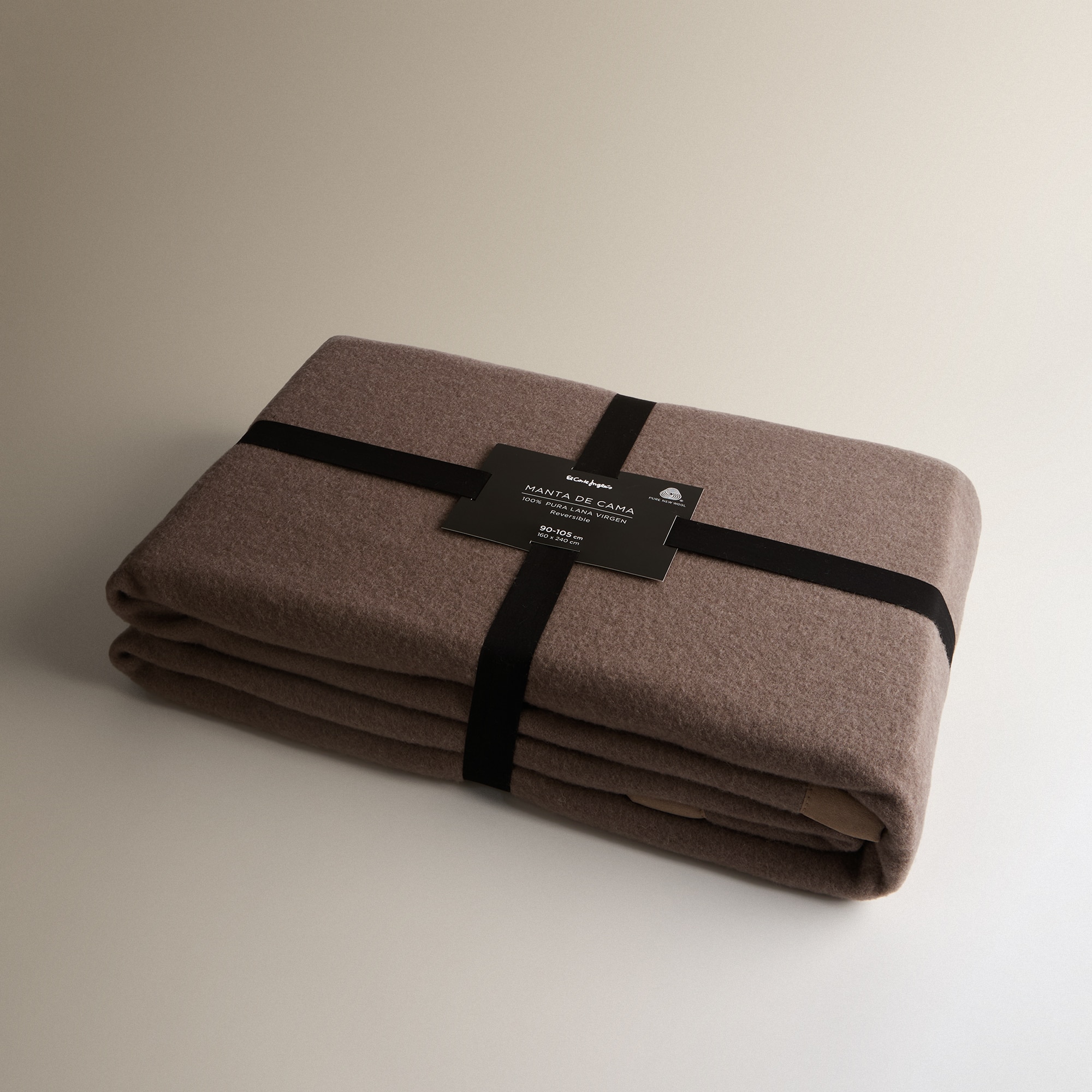 Manta de cama pura lana virgen Princess El Corte Inglés - Beige Cama 180 cm Beige-5
