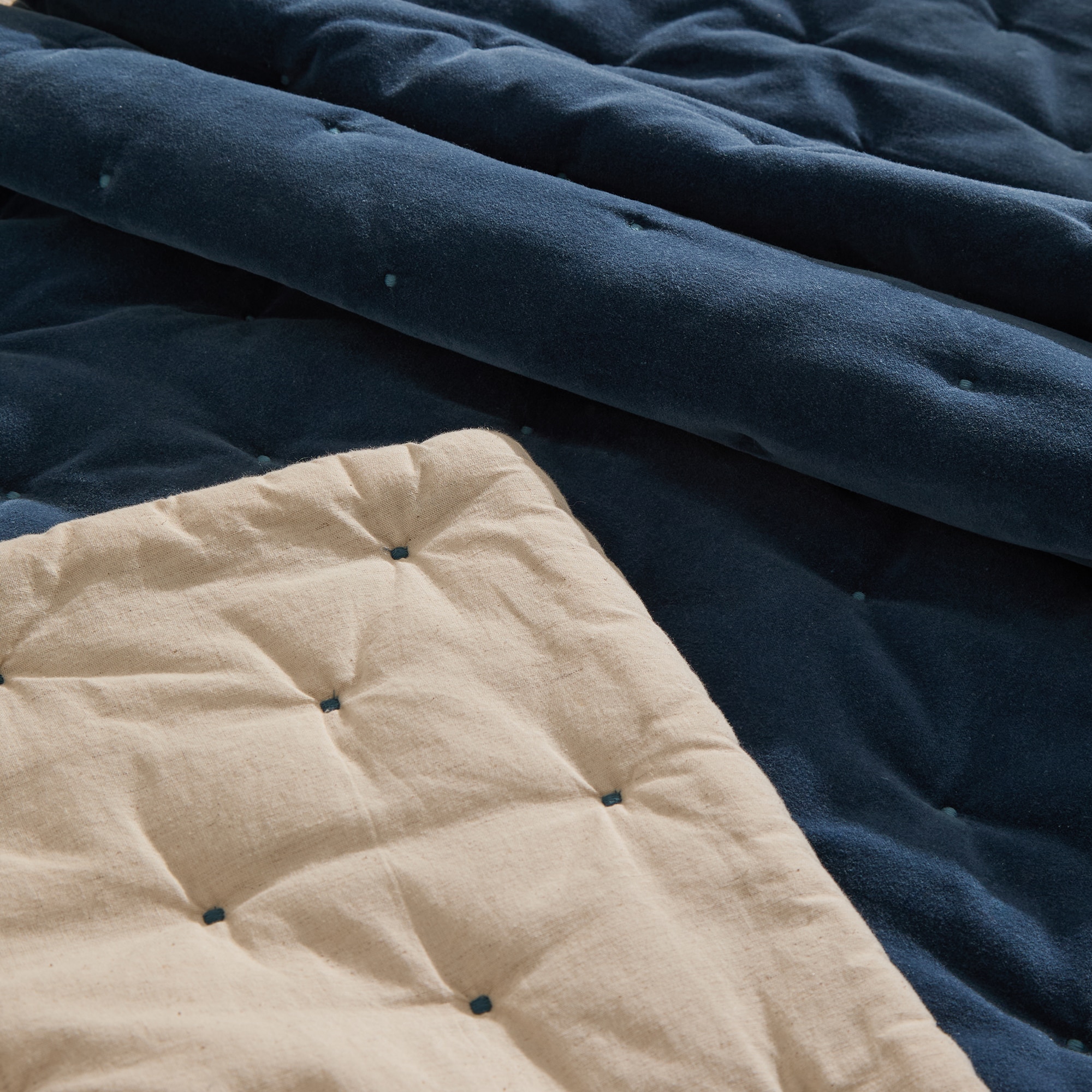 Pé de Cama de Algodão Lauren Azul-2