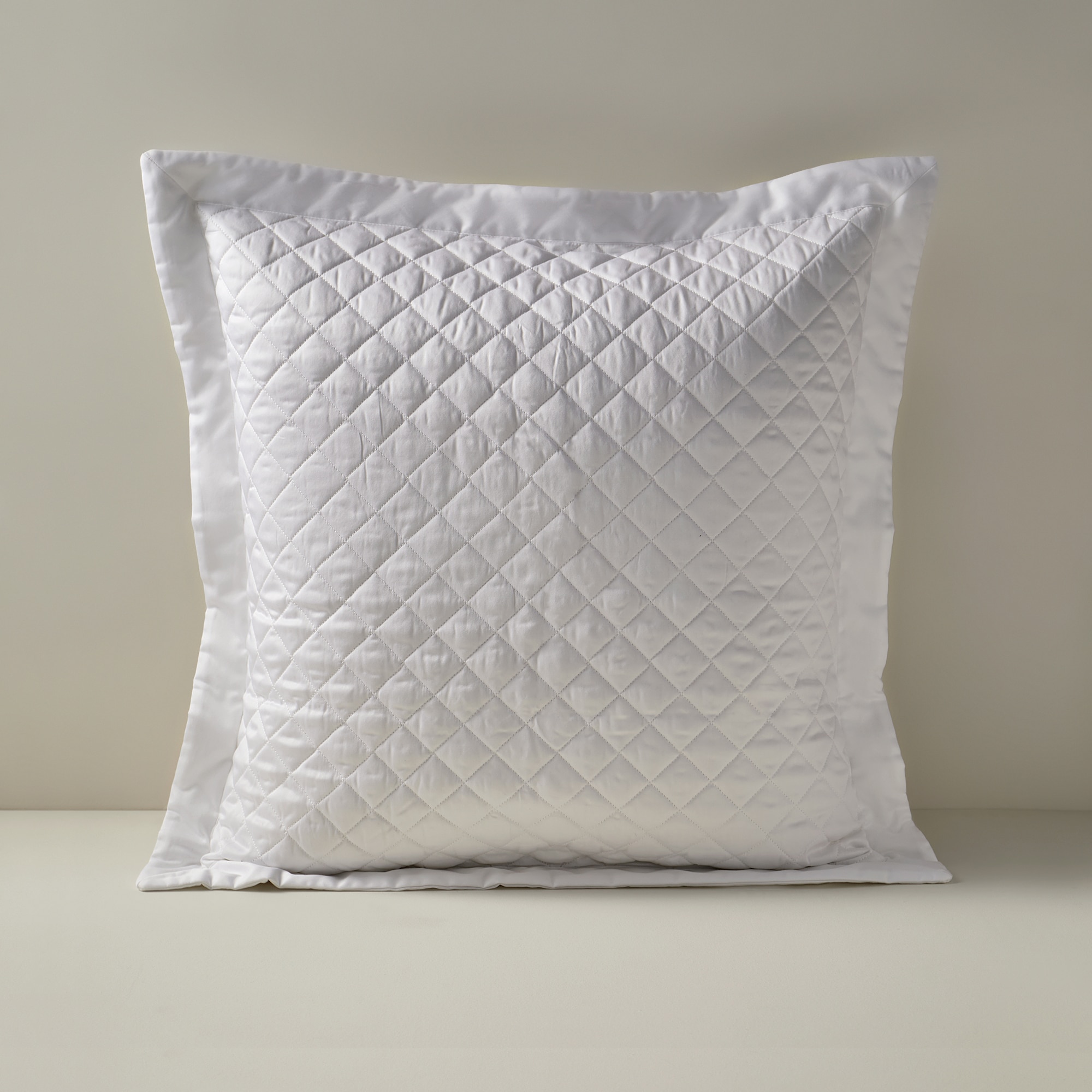Capa de Almofada de Cetim Algodão Diamond Branco-1