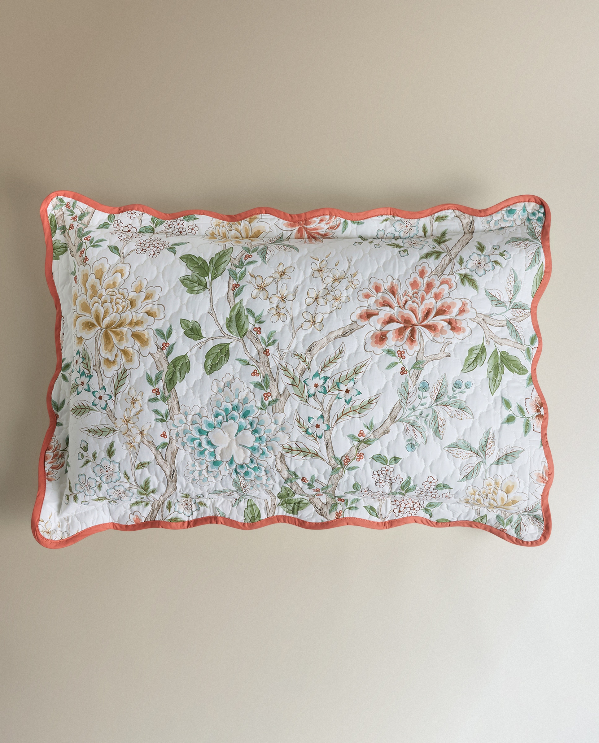 Capa de Almofada Retangular de Algodão Eiren Bege-2