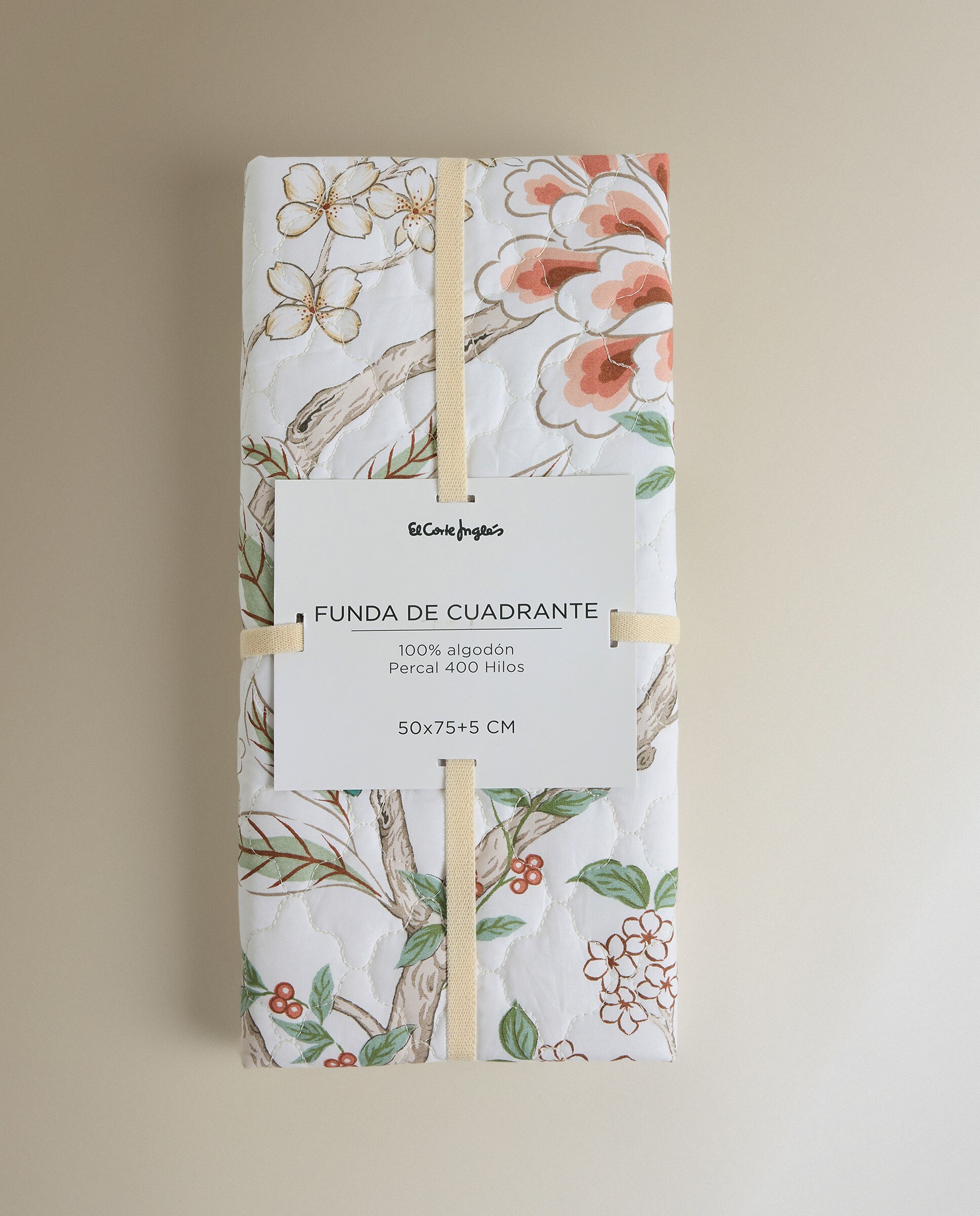 Capa de Almofada Retangular de Algodão Eiren Bege-5